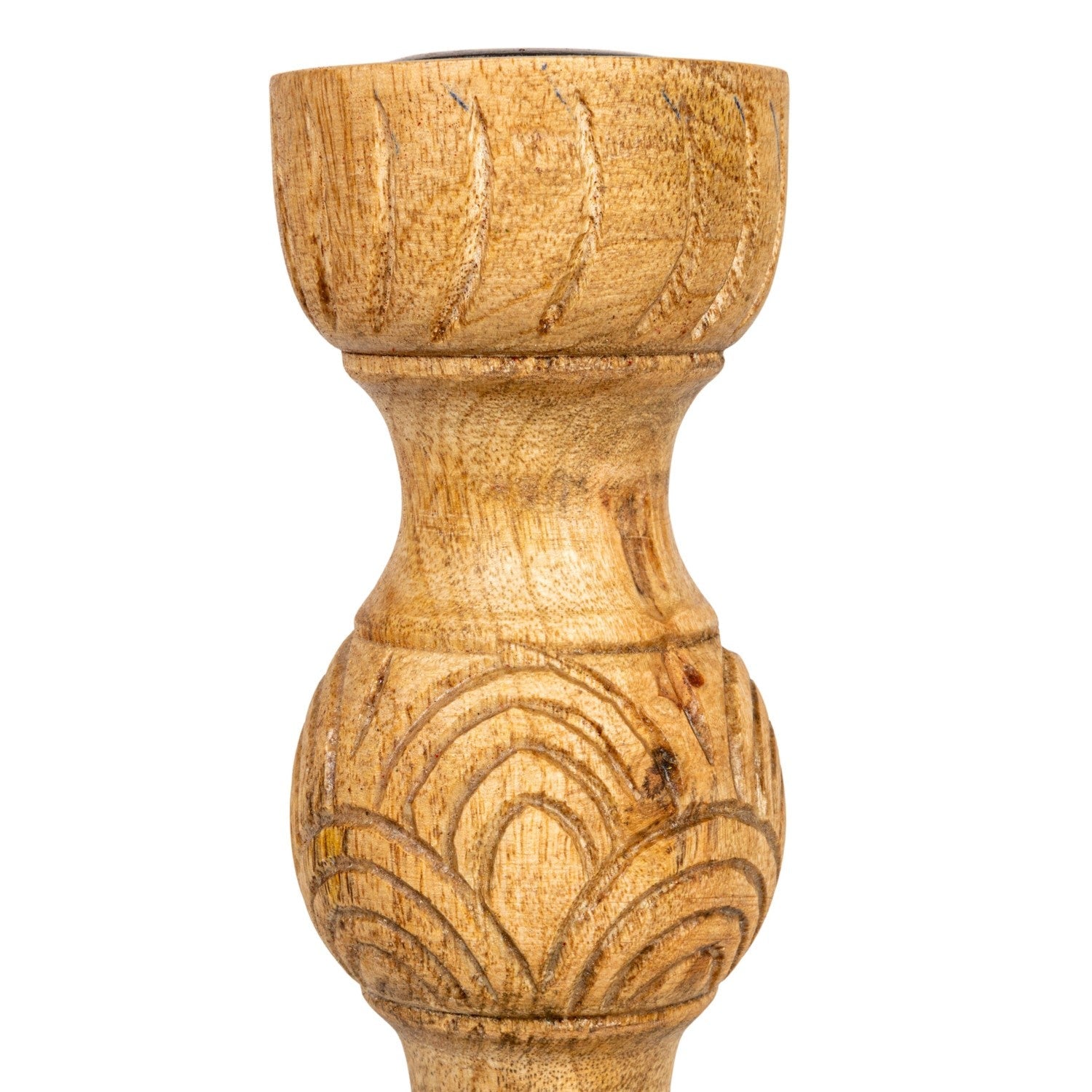 Mango wood taper candle holder