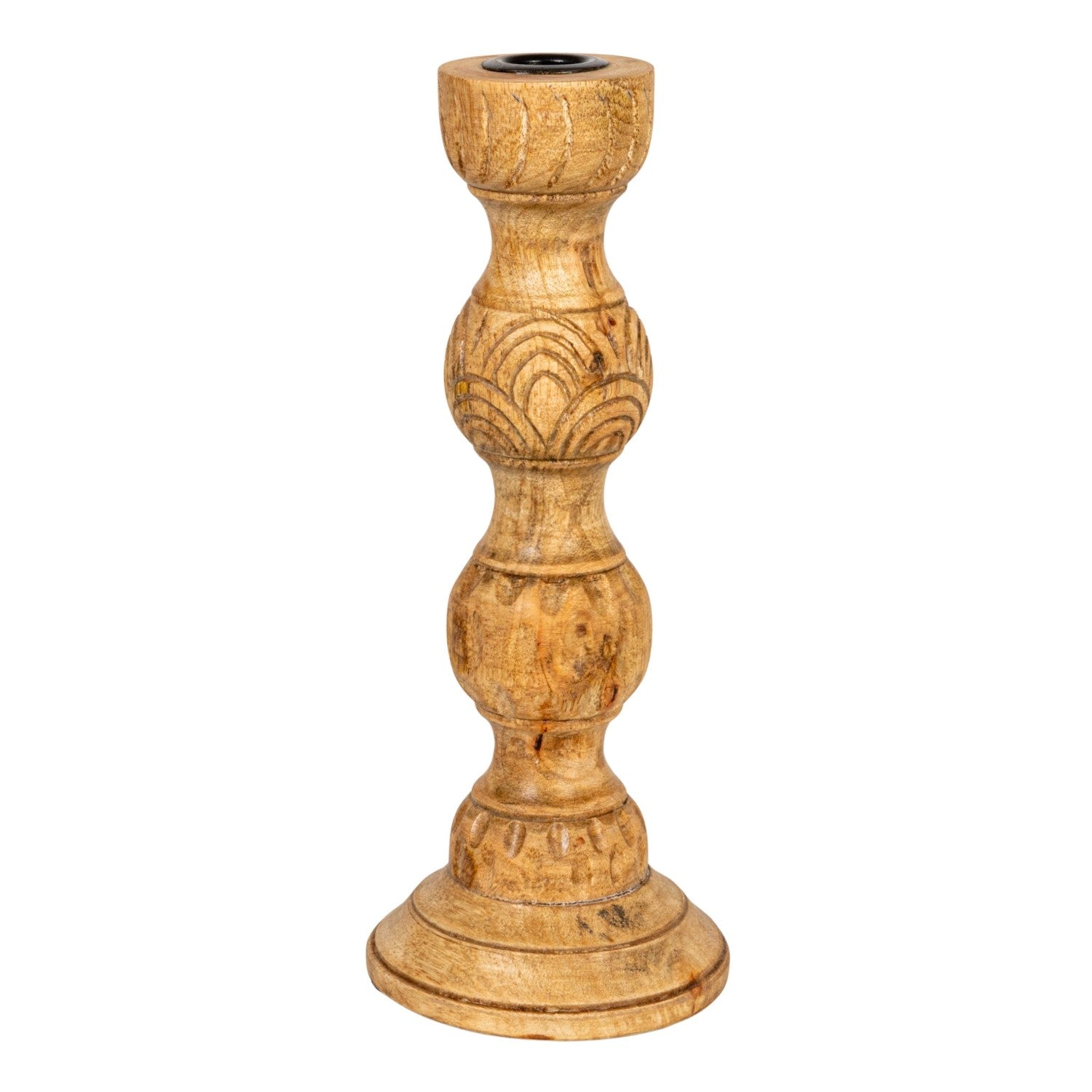 Mango wood taper candle holder
