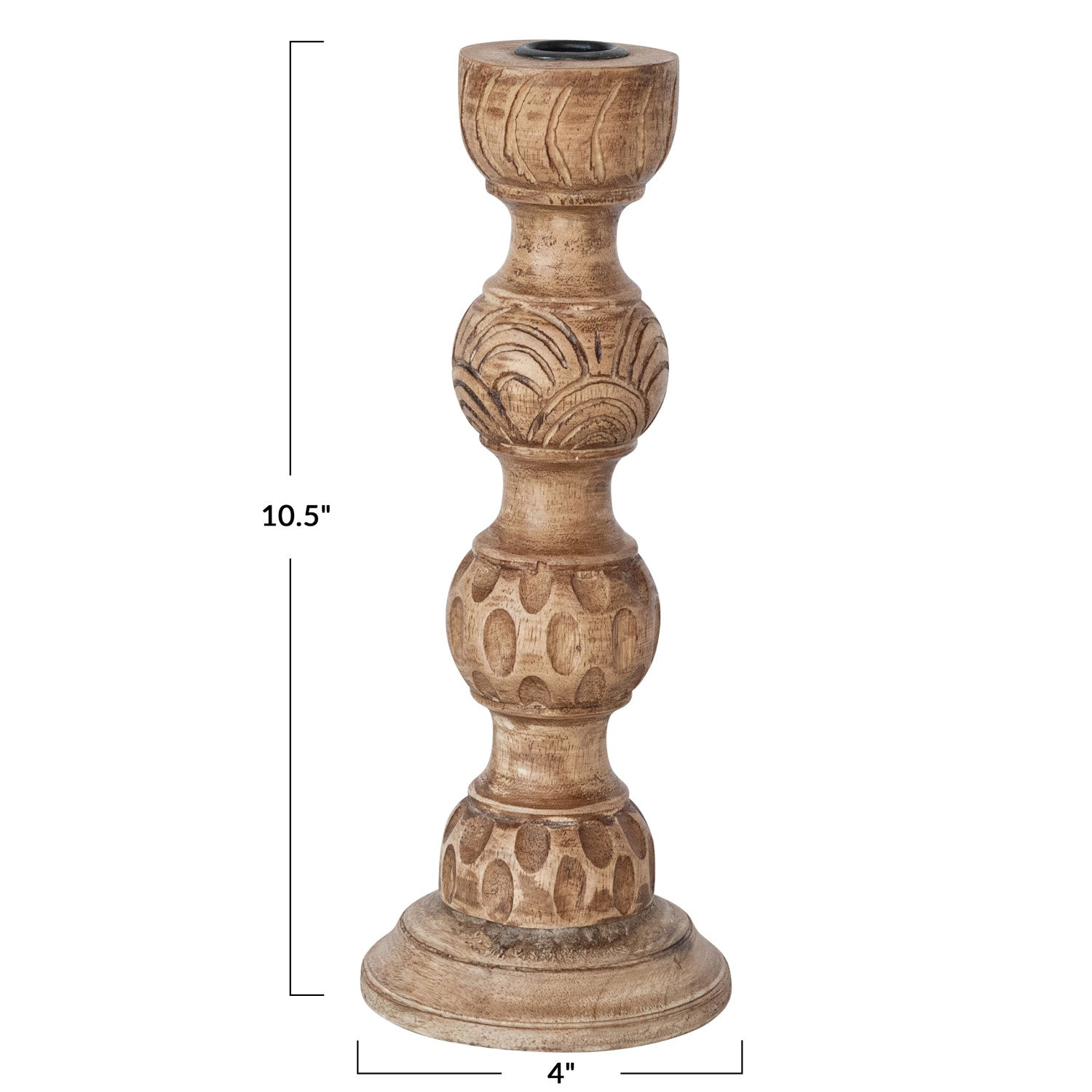 Mango wood taper candle holder