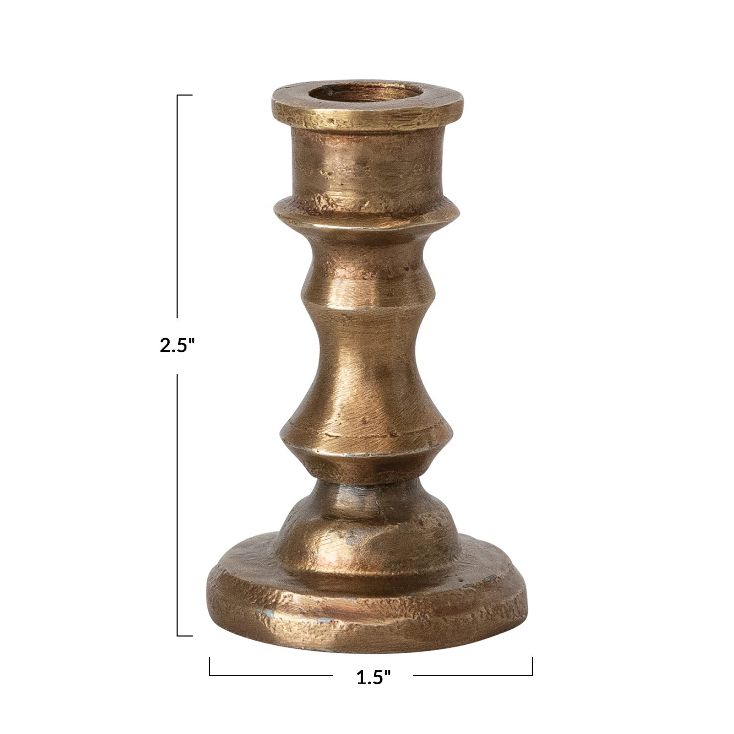 Mini brass taper candle holder