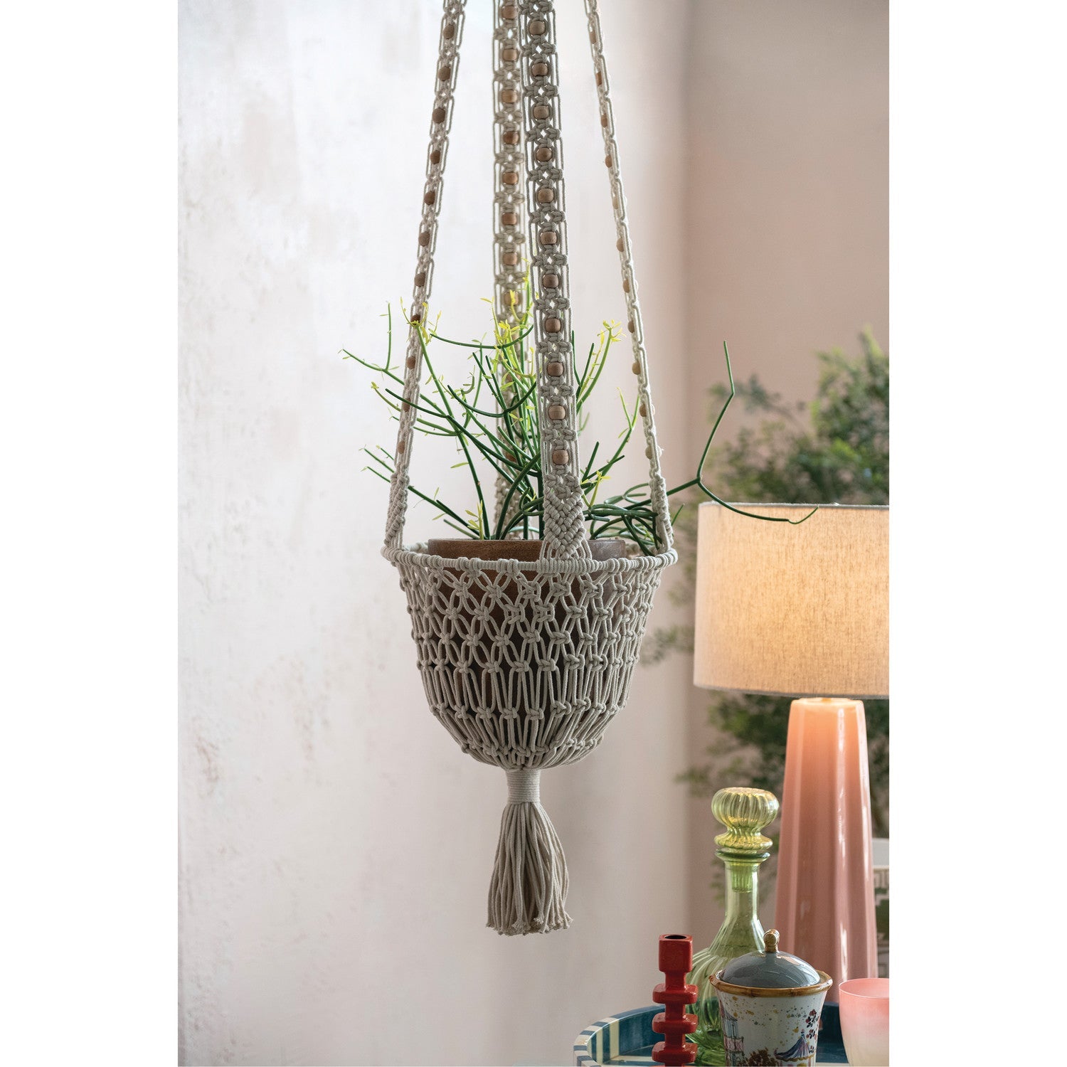 Cotton macrame plant hanger