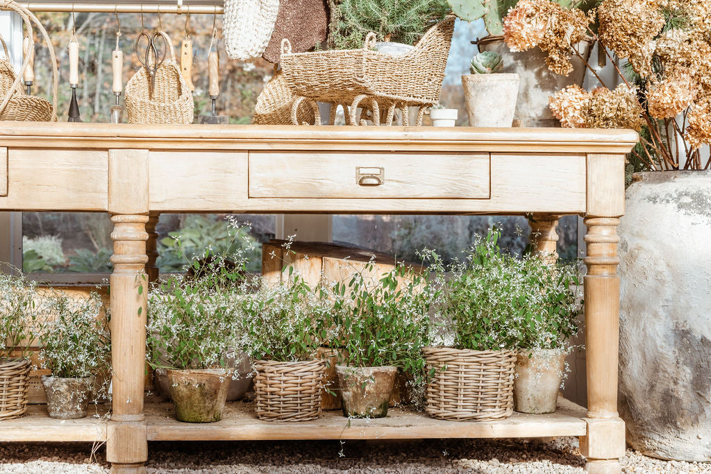Rattan Planter Basket with Plastic Liner