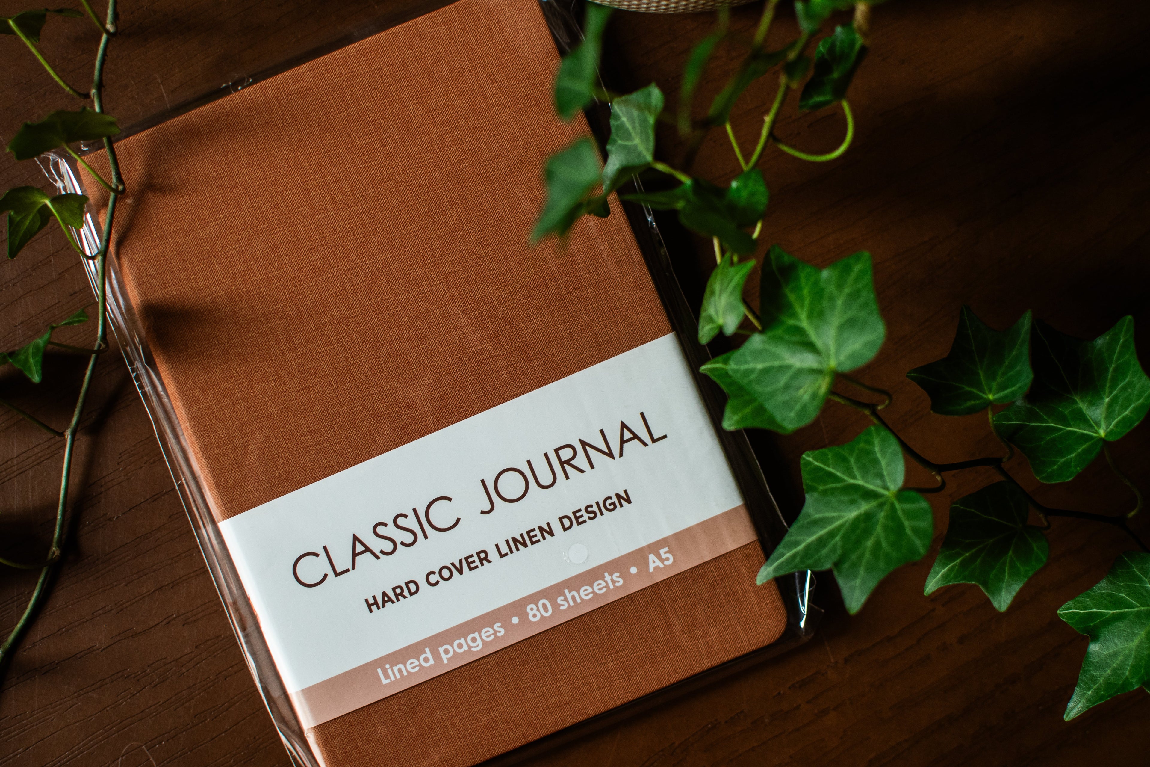 Rust A5 hardcover linen journal