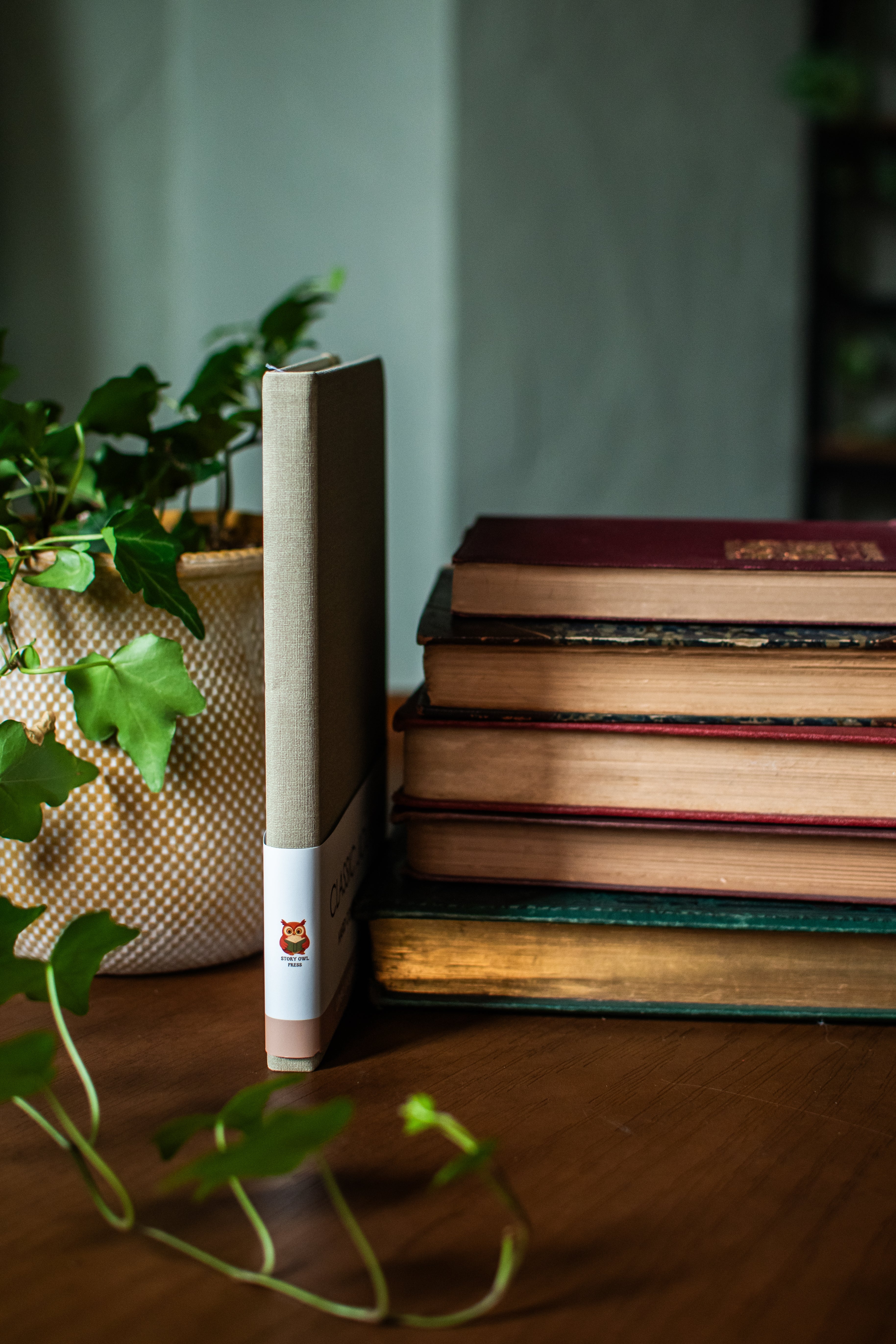 Beige hardcover linen journal