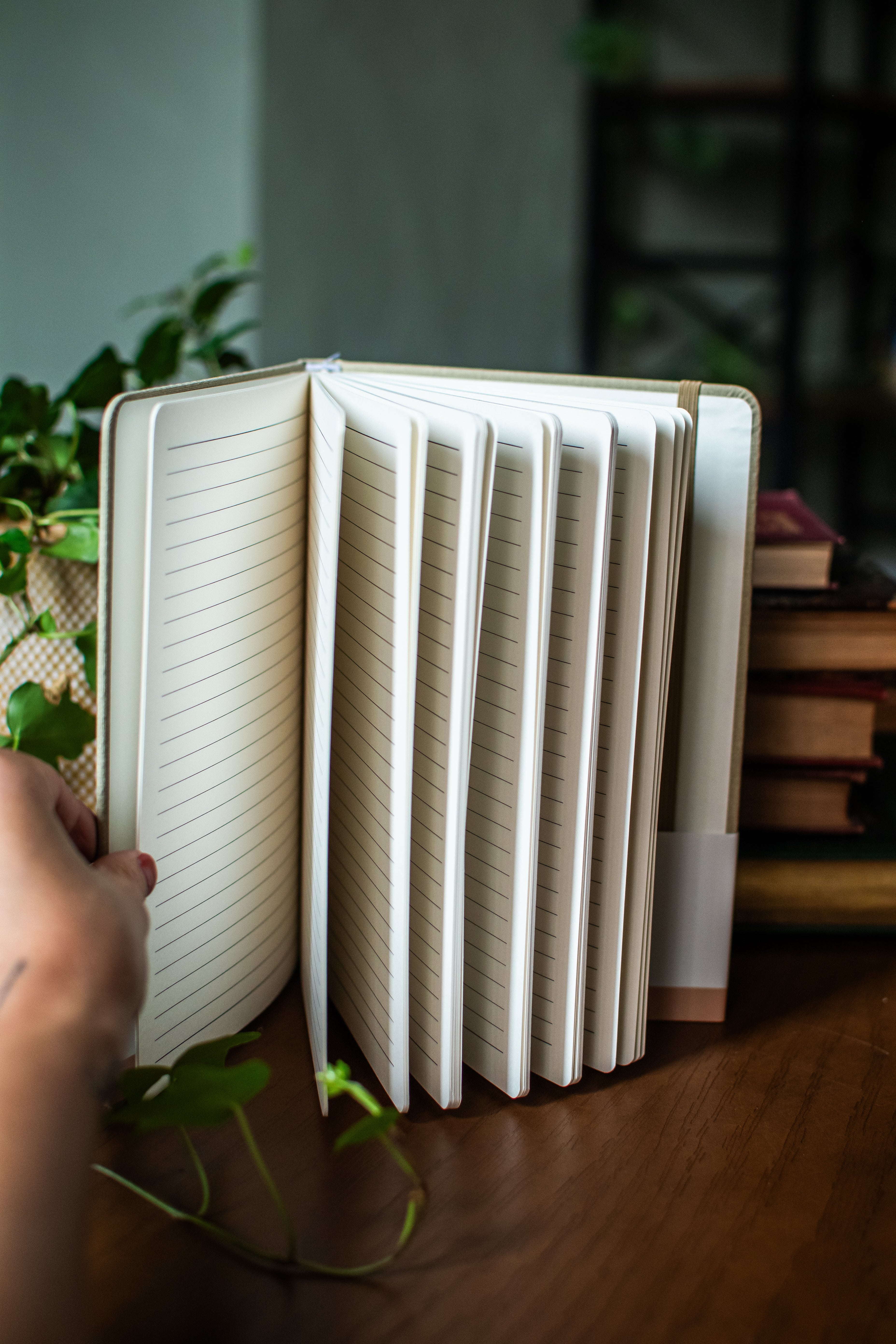 Beige hardcover linen journal