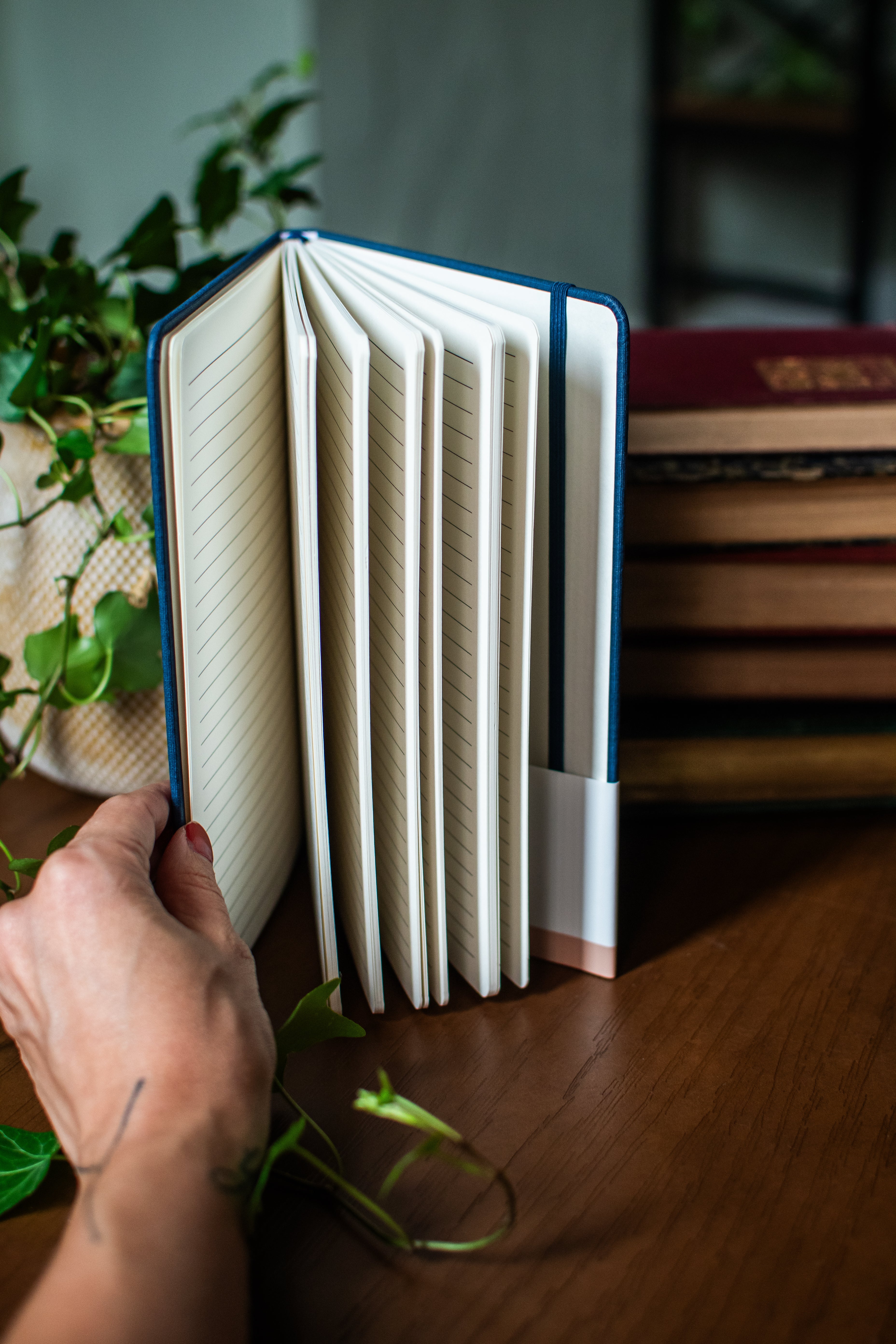 Navy hardcover linen journal