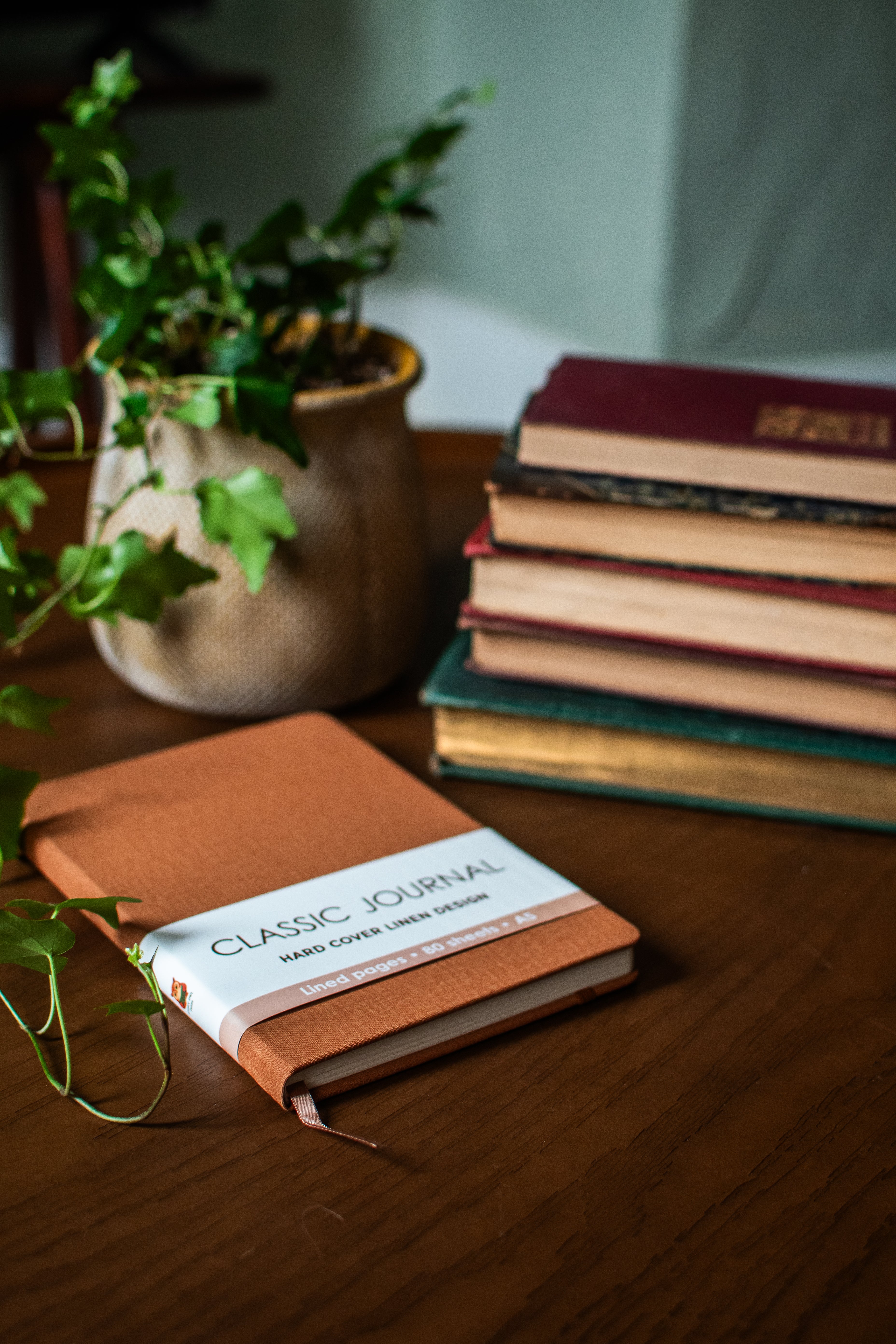 Rust A5 hardcover linen journal