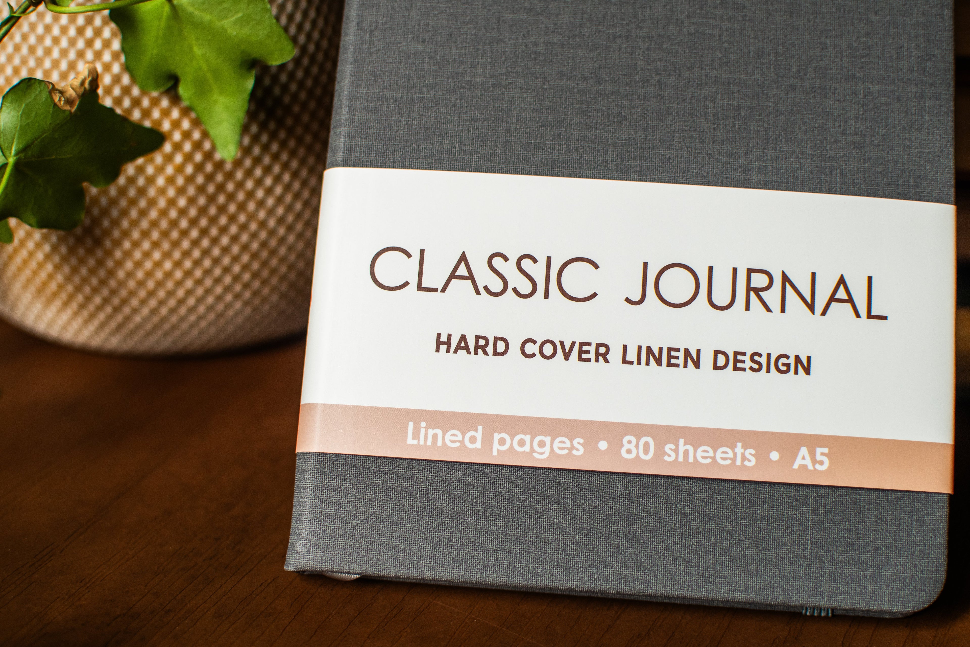 Grey Hardcover Lined Journal