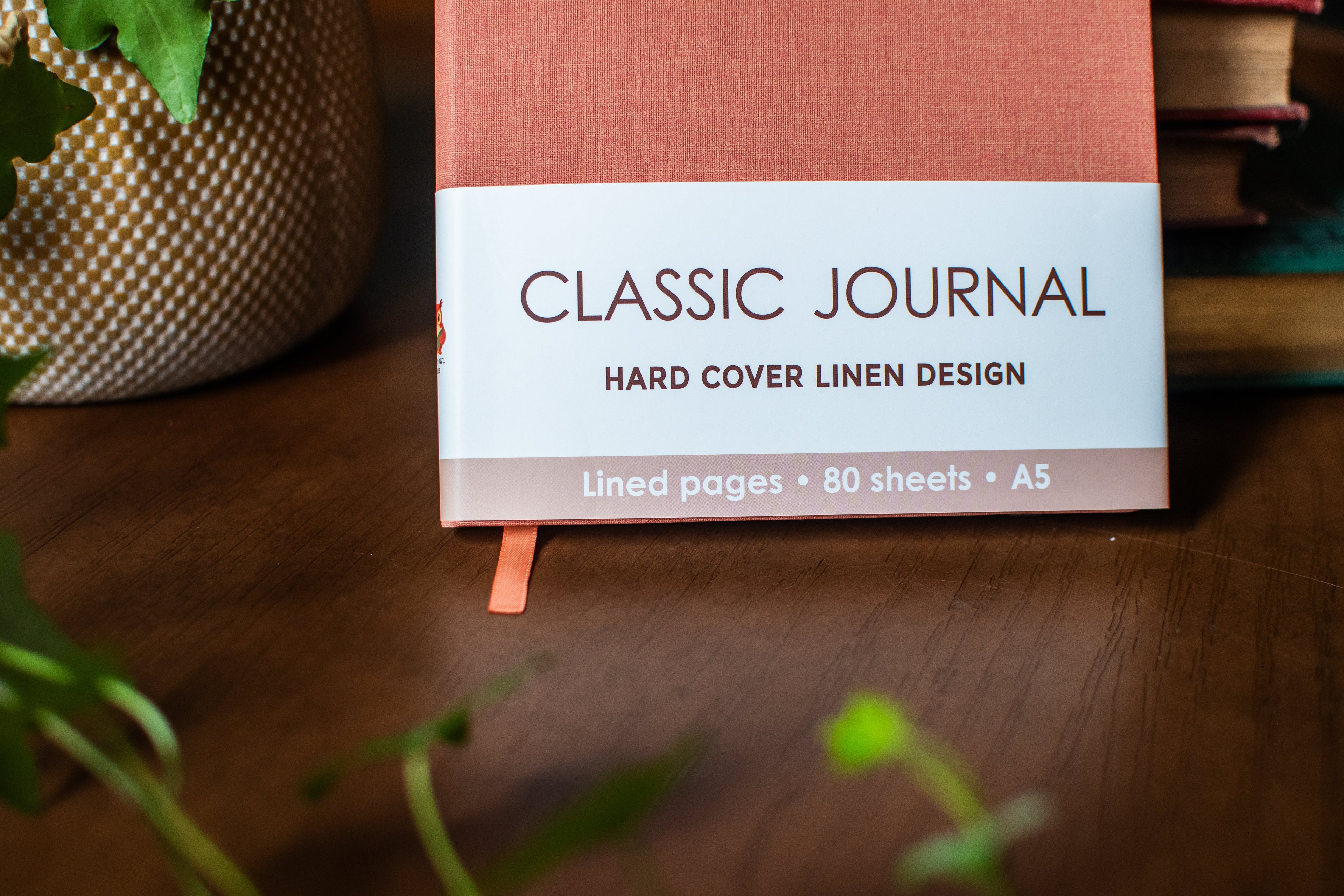 Peach A5 hardcover linen journal