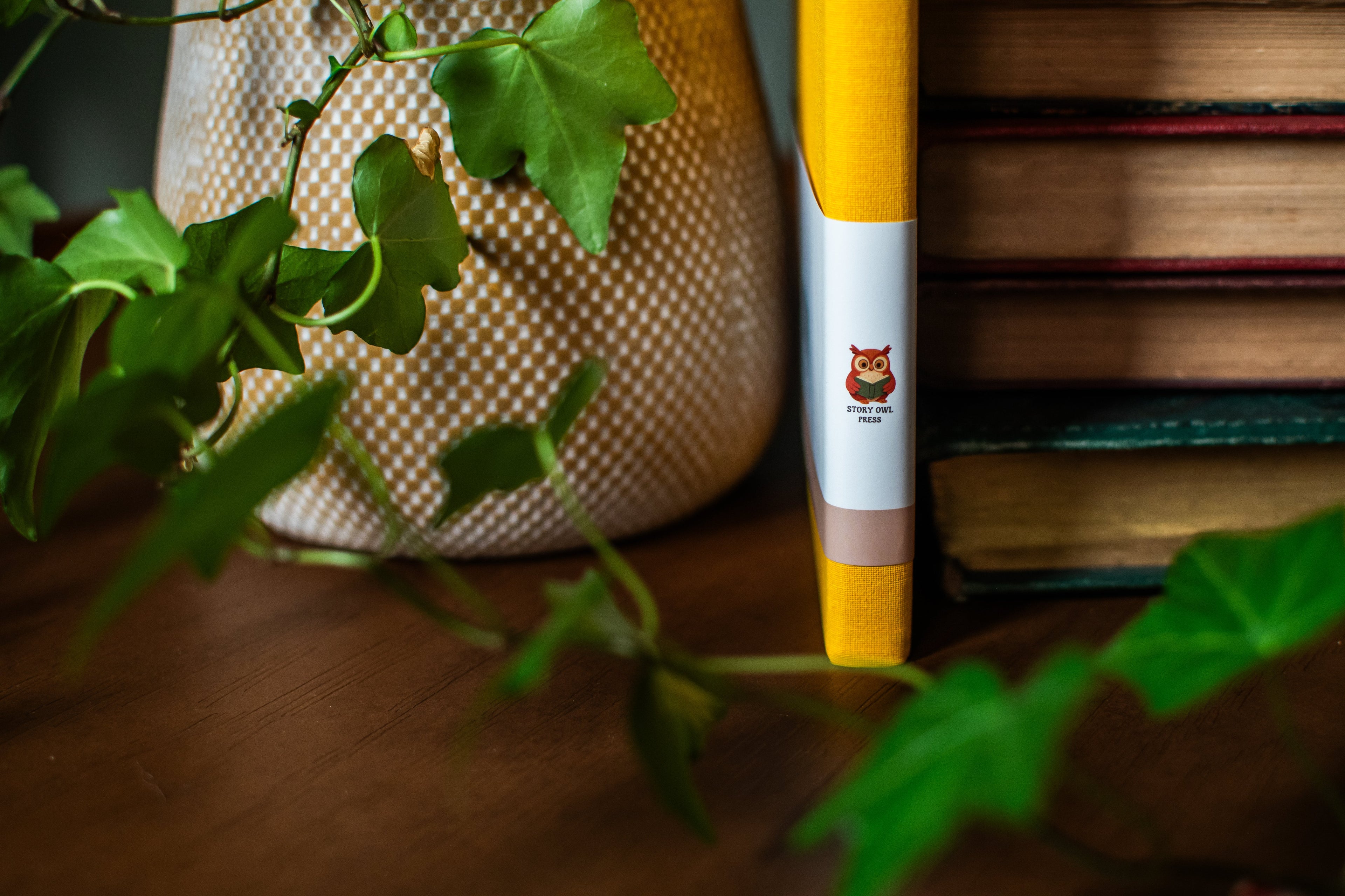 Yellow hardcover linen journal