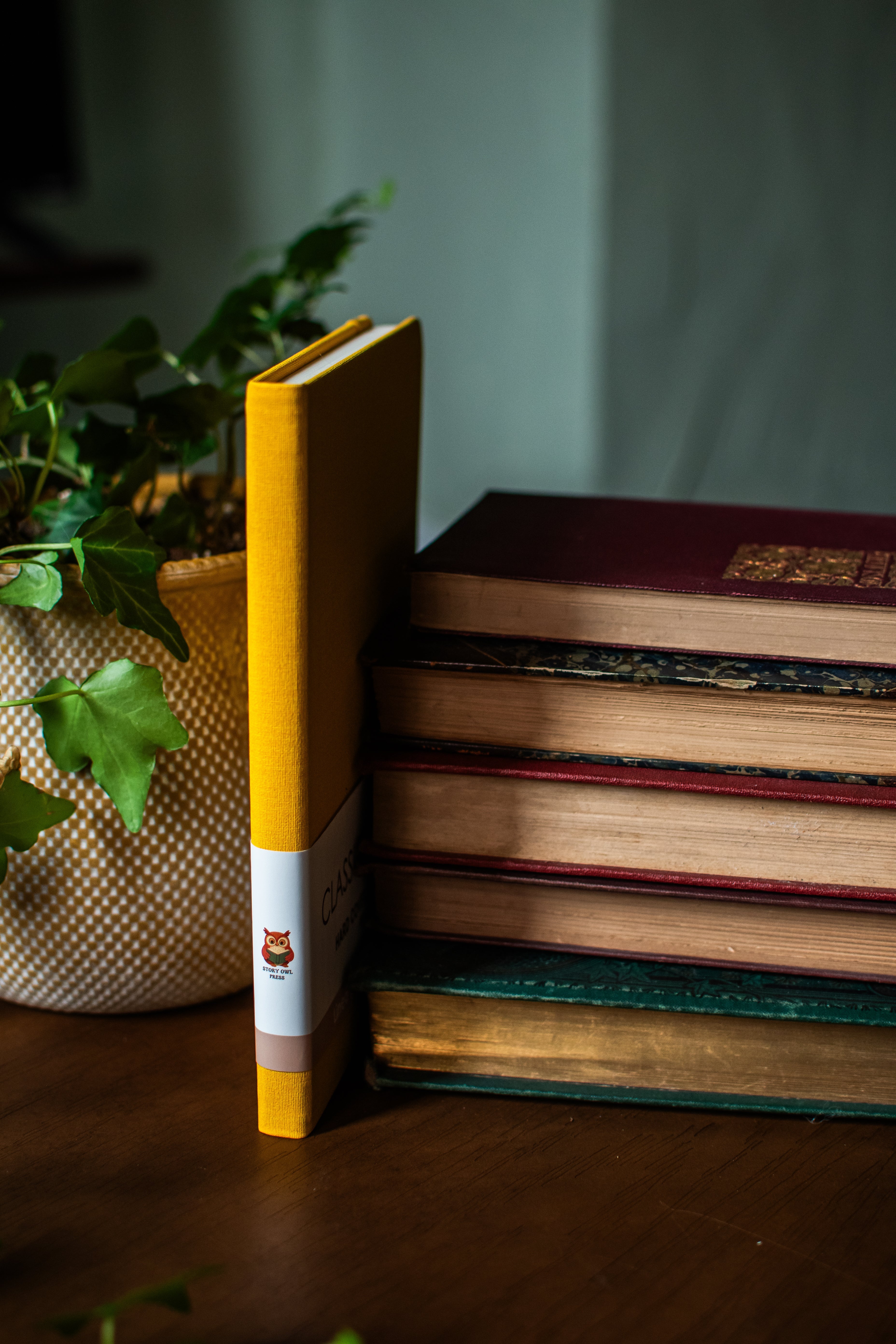 Yellow hardcover linen journal