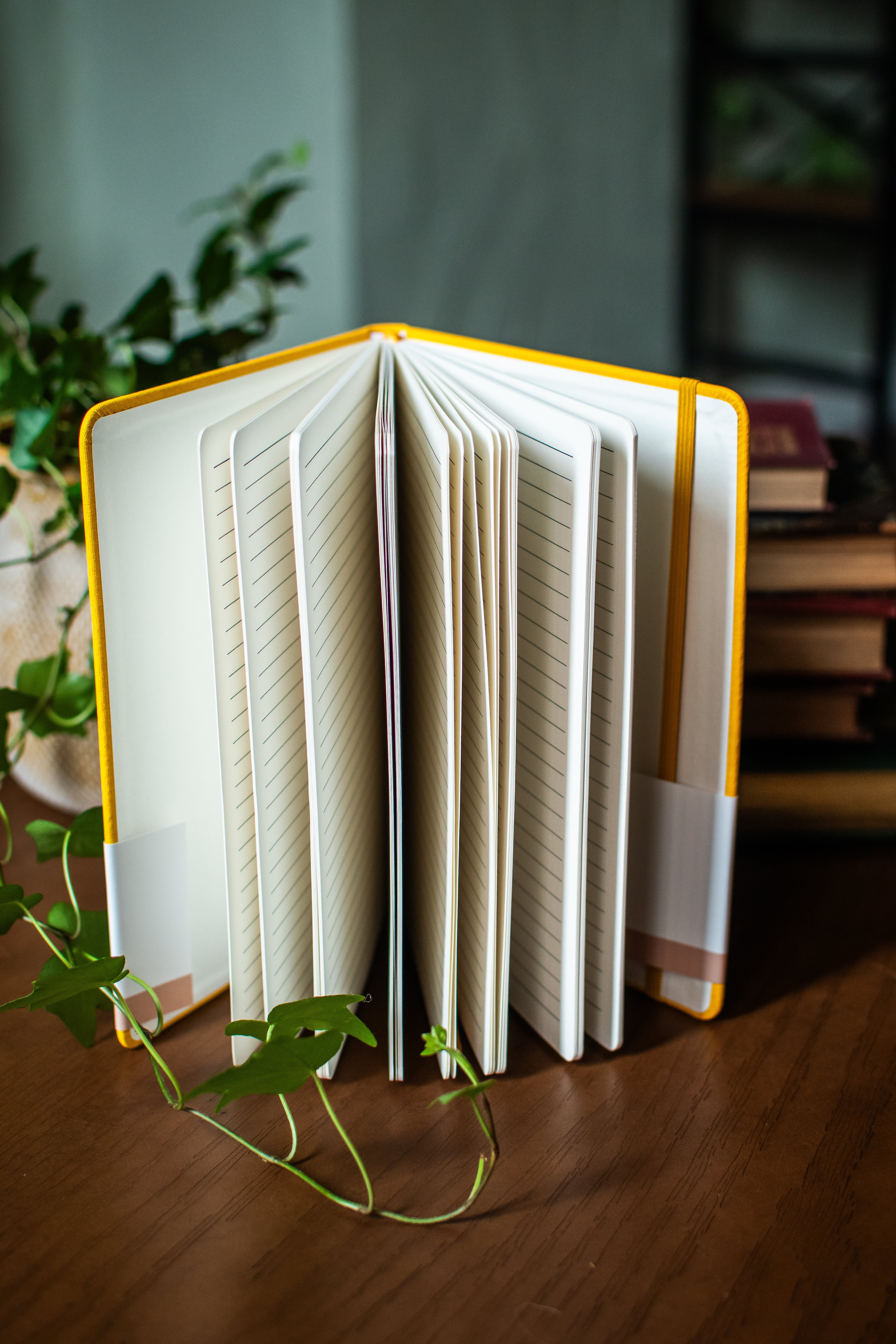 Yellow hardcover linen journal