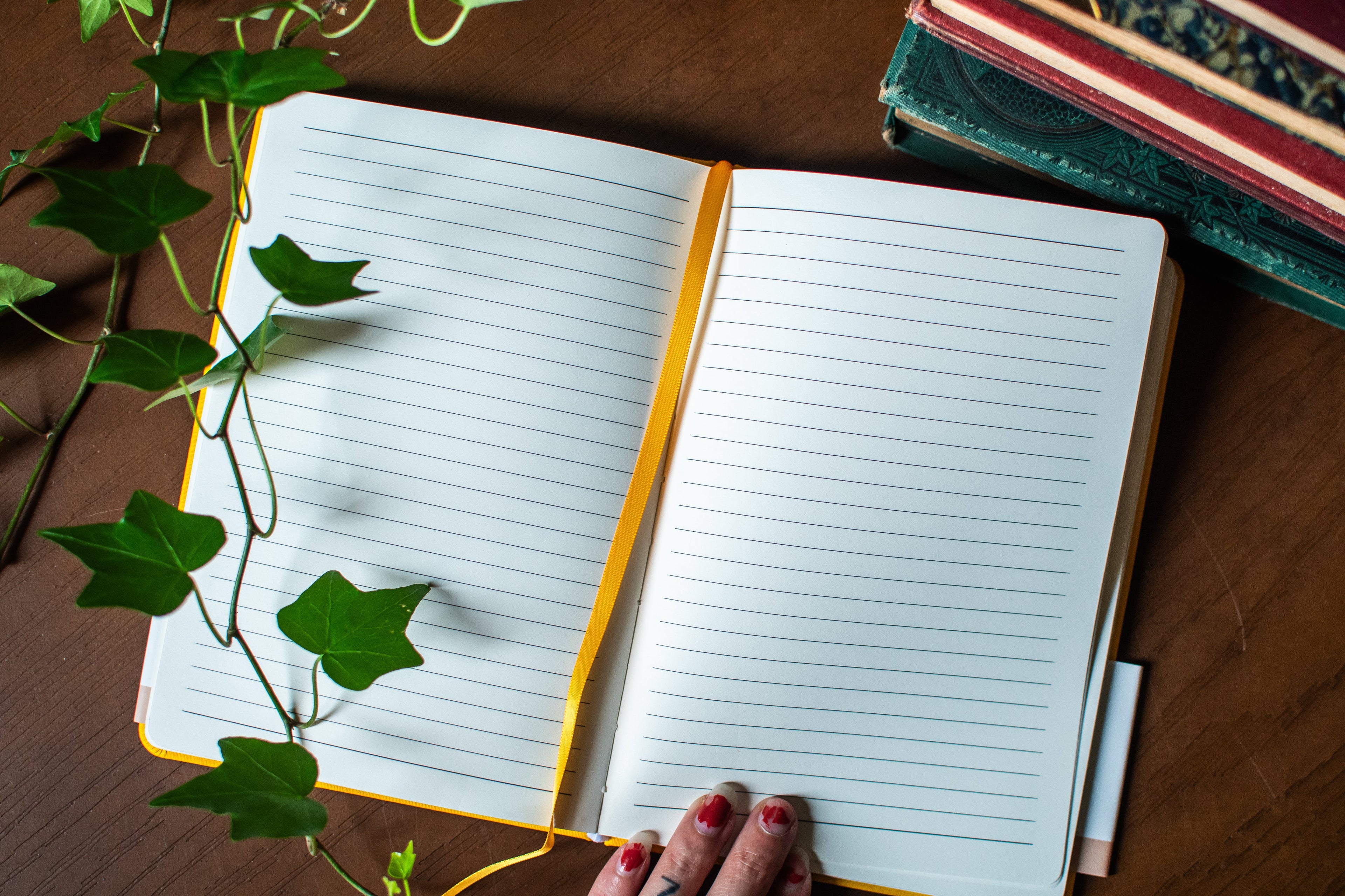 Yellow hardcover linen journal