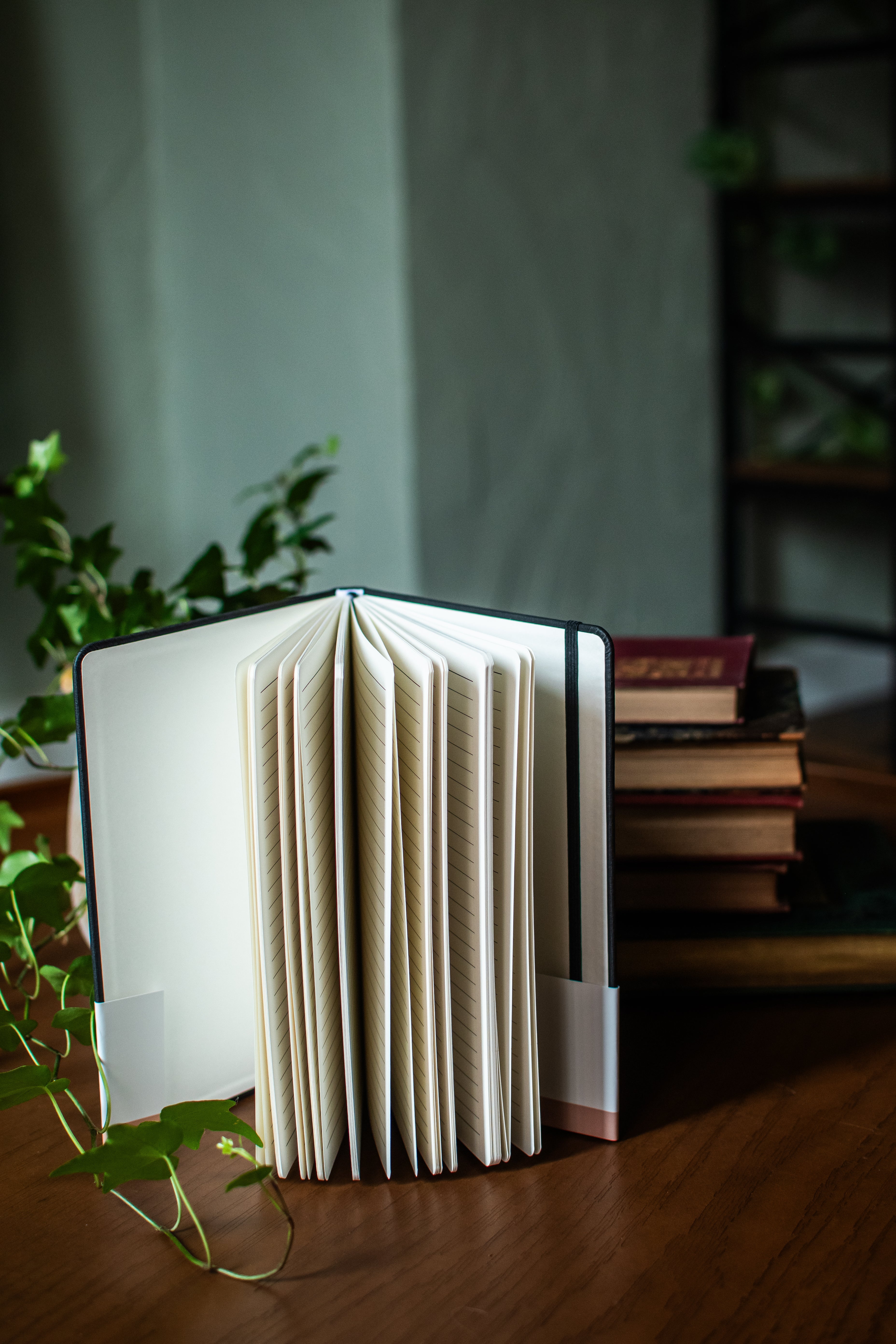 Black hardcover linen journal