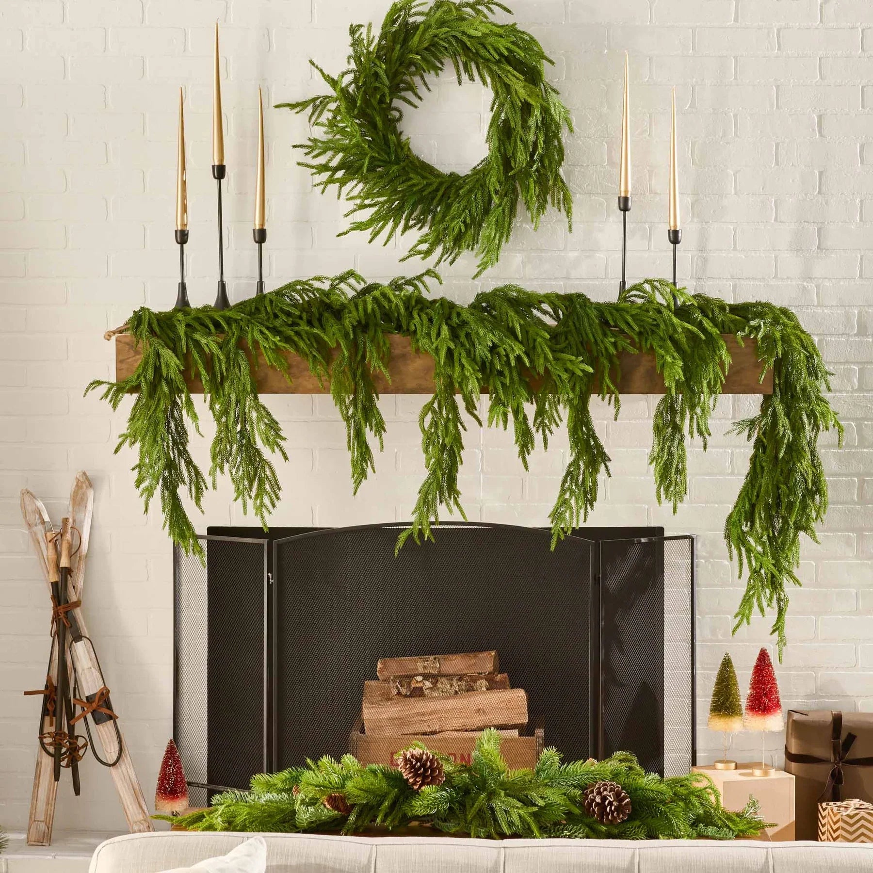 Norfolk pine Christmas wreath