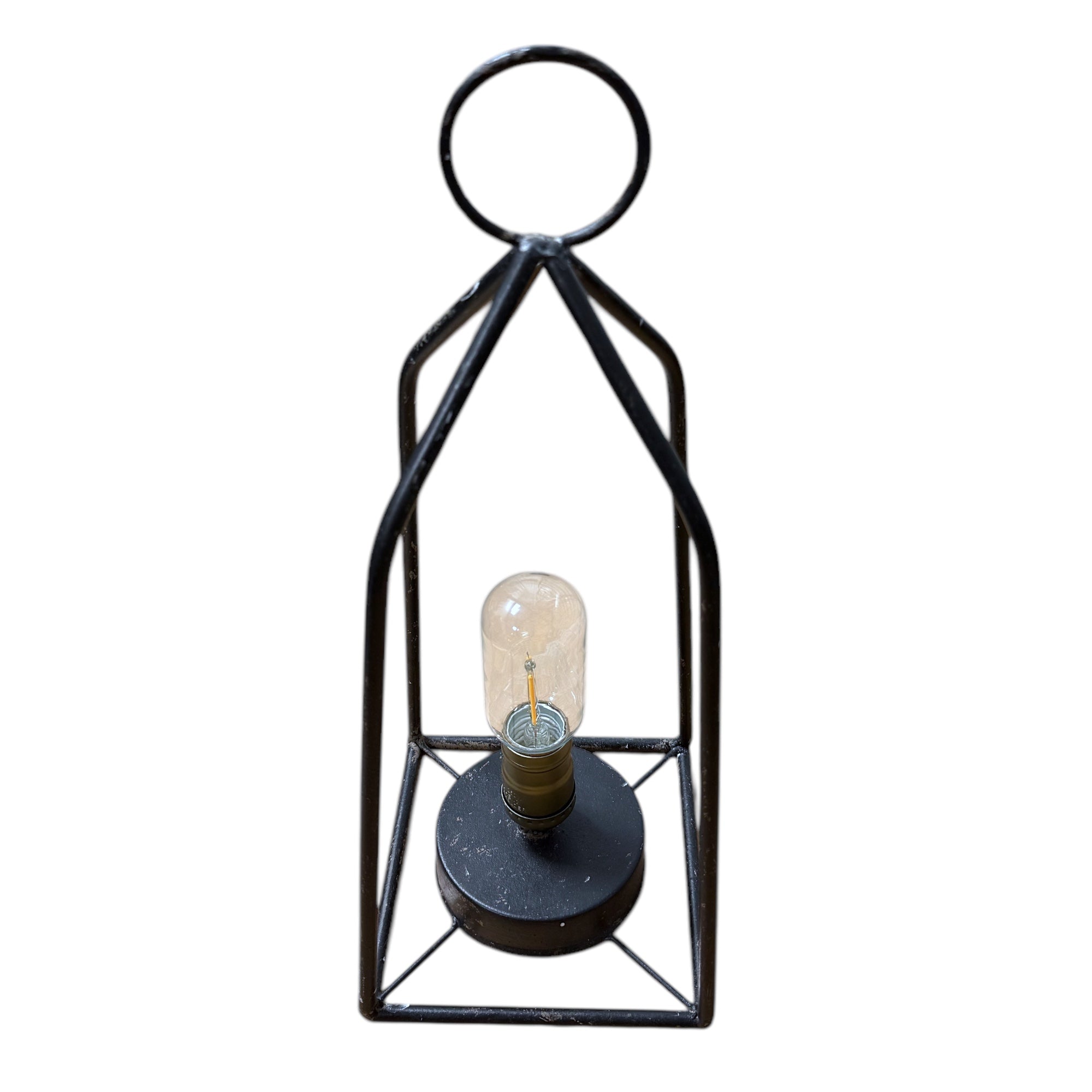 Black iron LED lantern