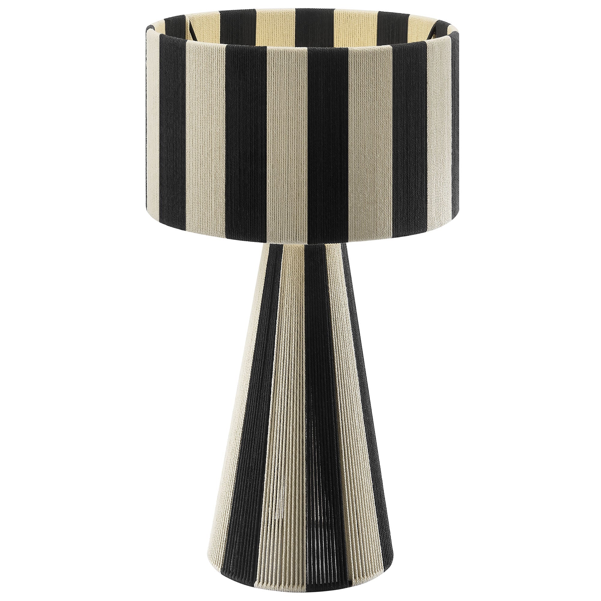 Renae Handwoven Cotton Thread Striped Table Lamp – alternate product view
