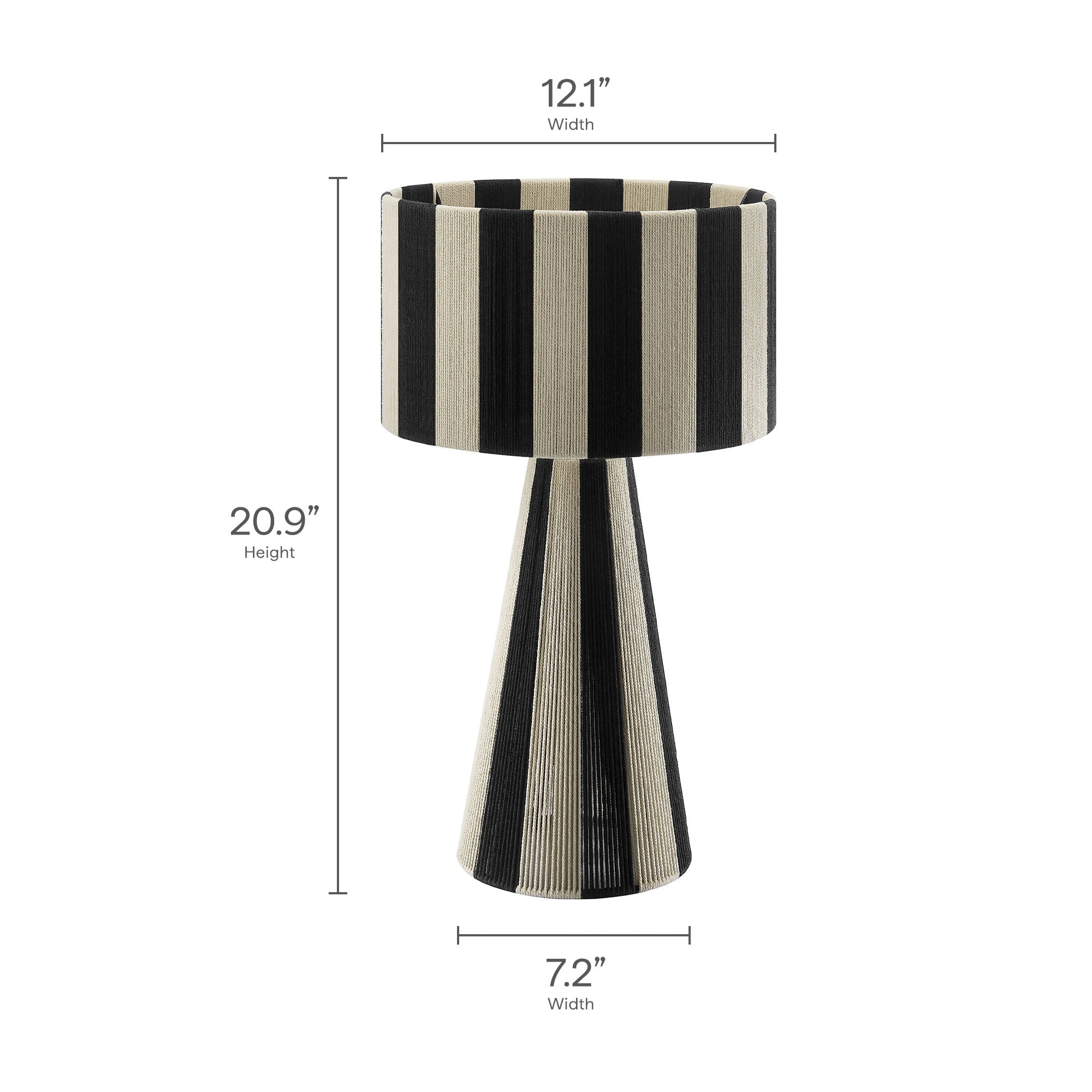 Renae Handwoven Cotton Thread Striped Table Lamp – alternate product view