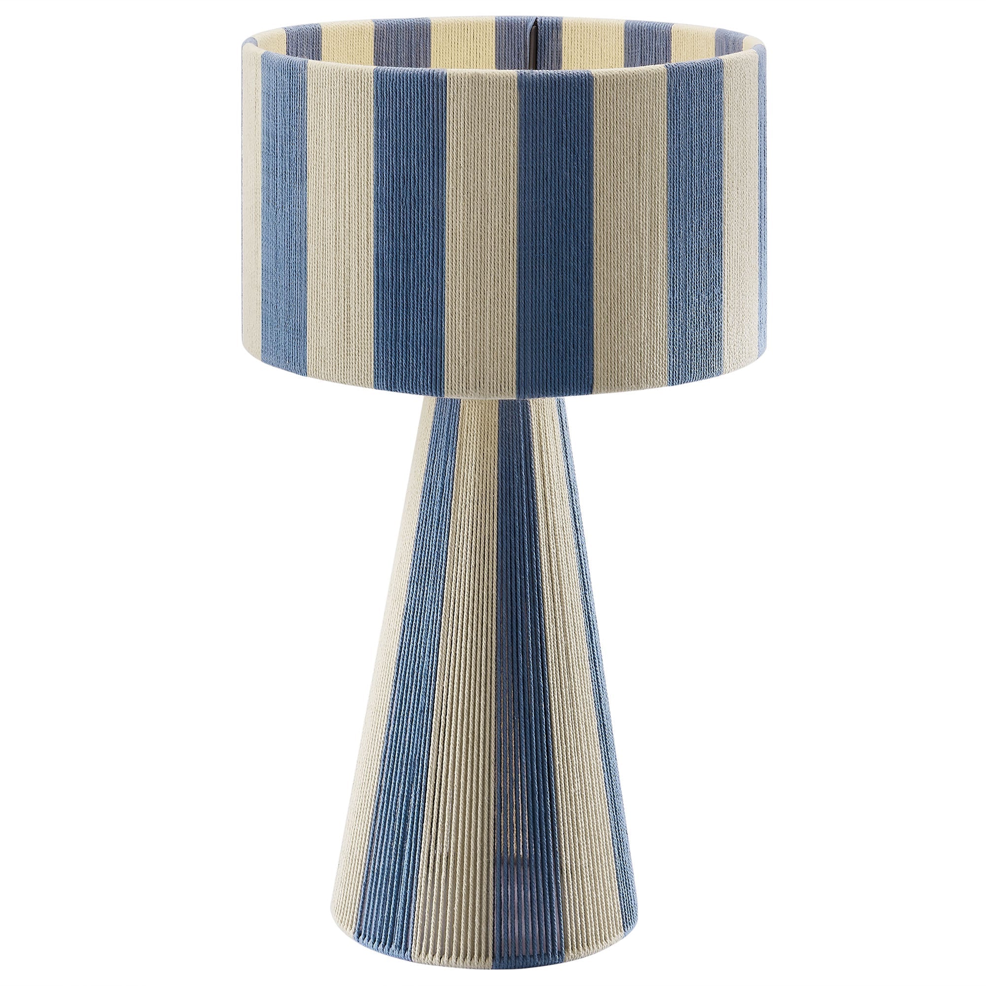 Renae Handwoven Cotton Thread Striped Table Lamp – alternate product view