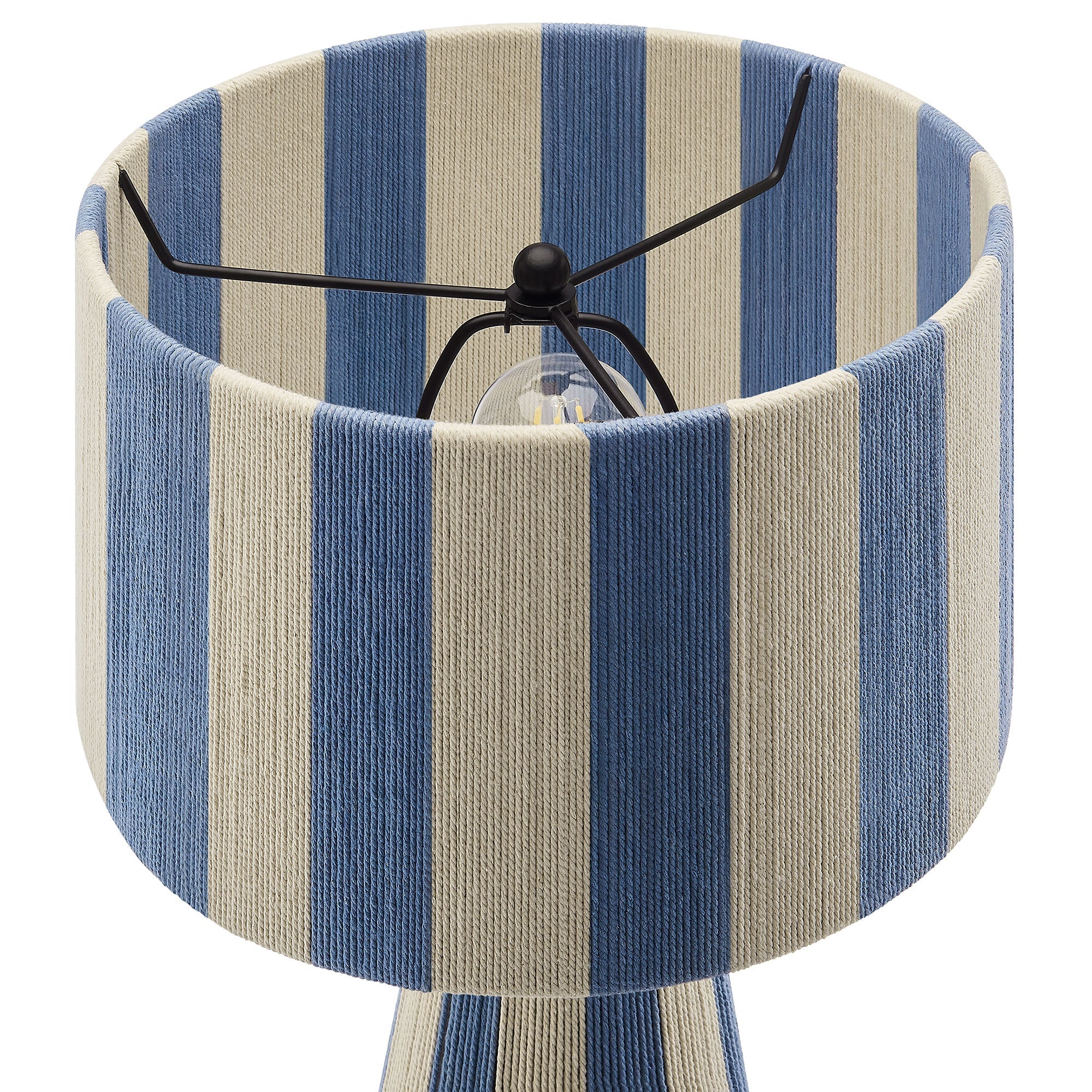 Renae Handwoven Cotton Thread Striped Table Lamp – alternate product view