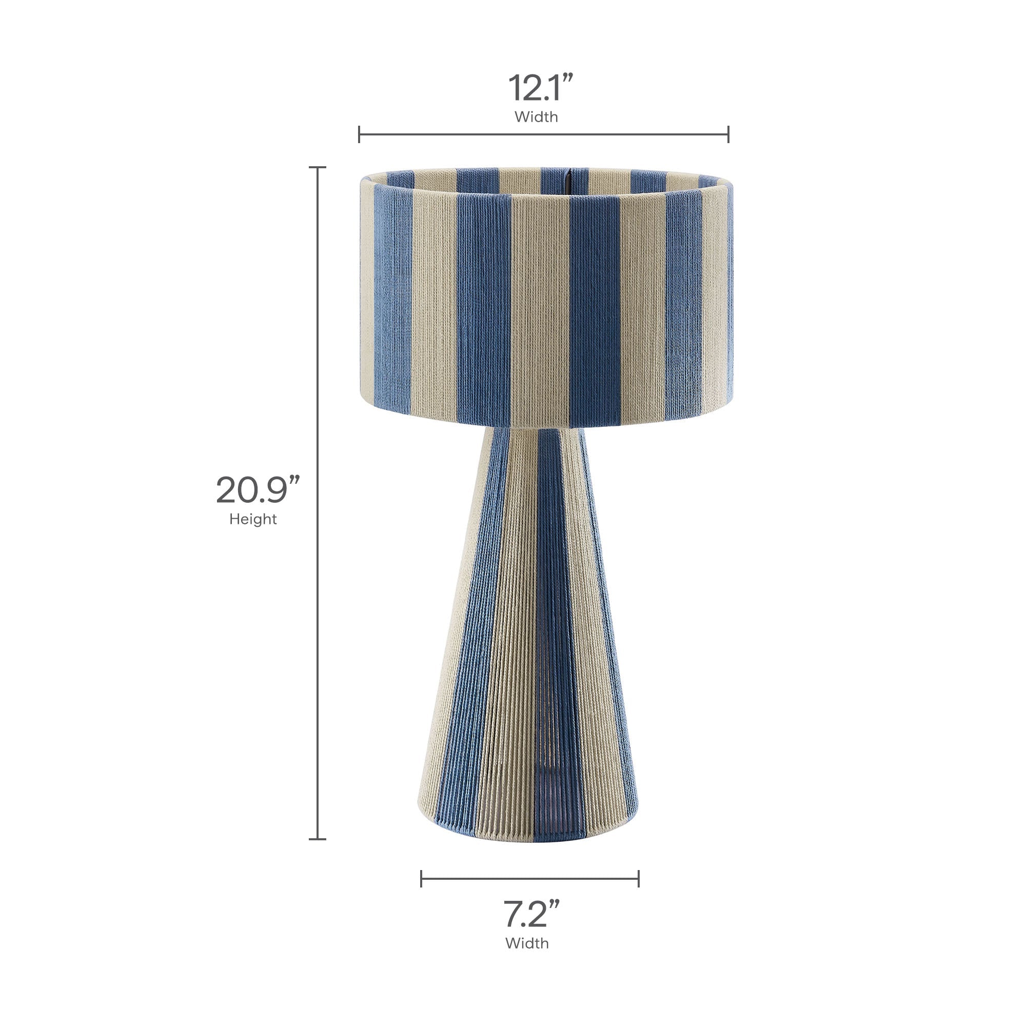 Renae Handwoven Cotton Thread Striped Table Lamp – alternate product view
