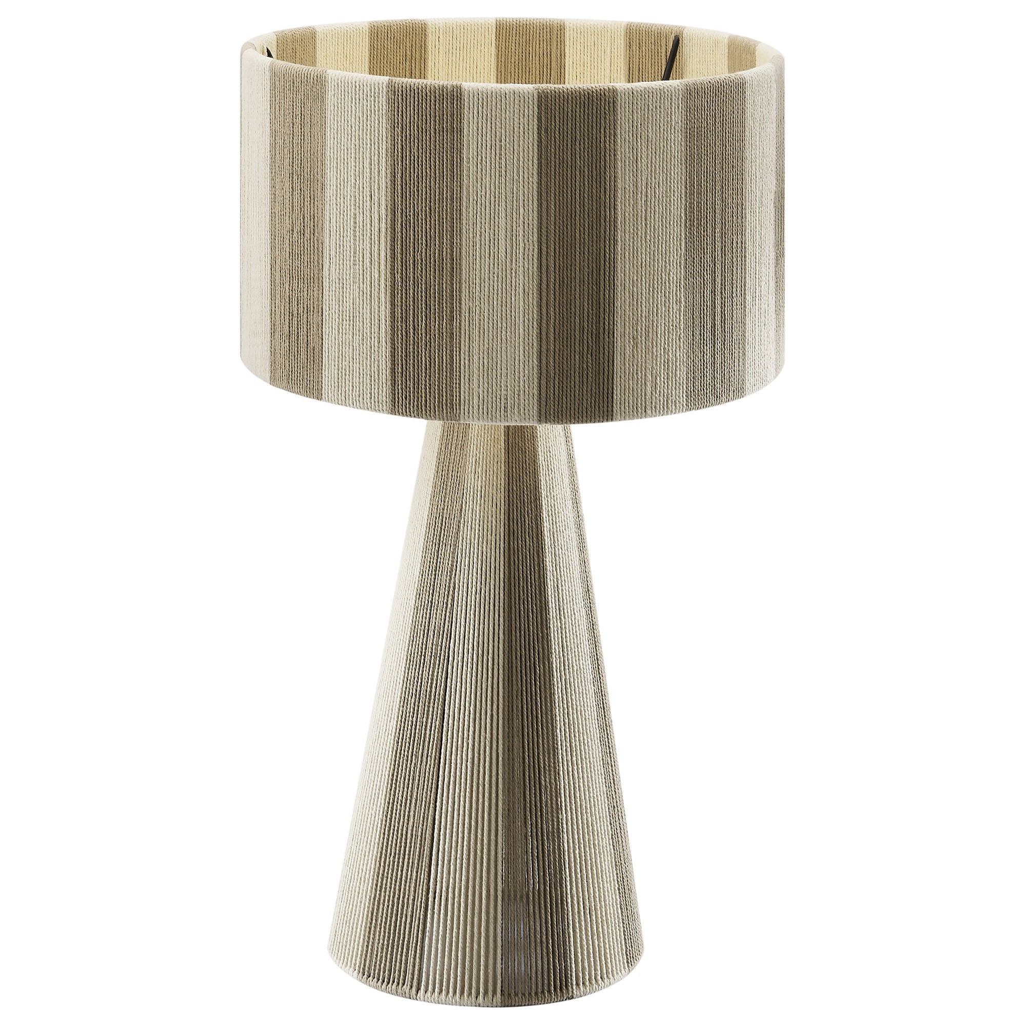 Renae Handwoven Cotton Thread Striped Table Lamp – alternate product view