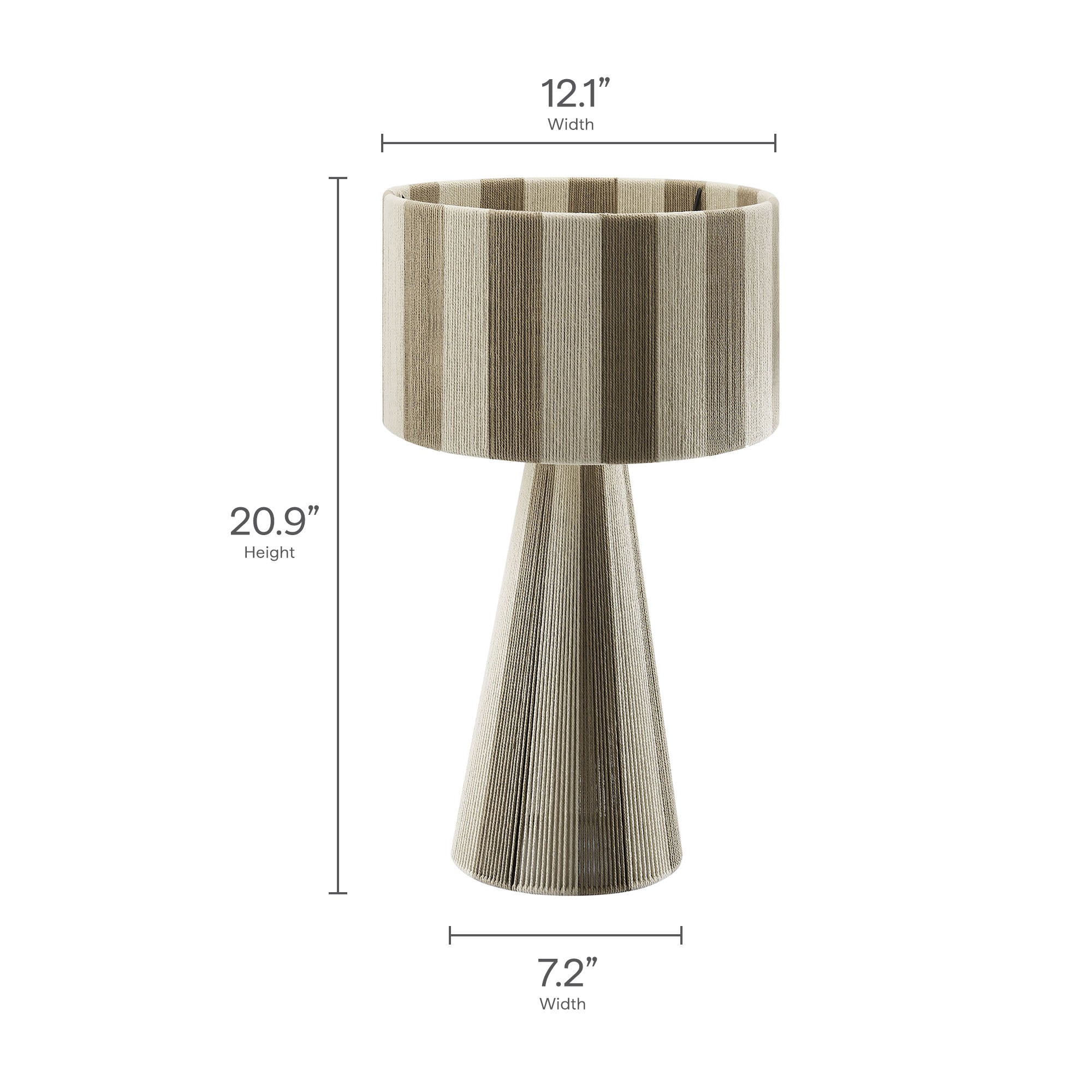Renae Handwoven Cotton Thread Striped Table Lamp – alternate product view