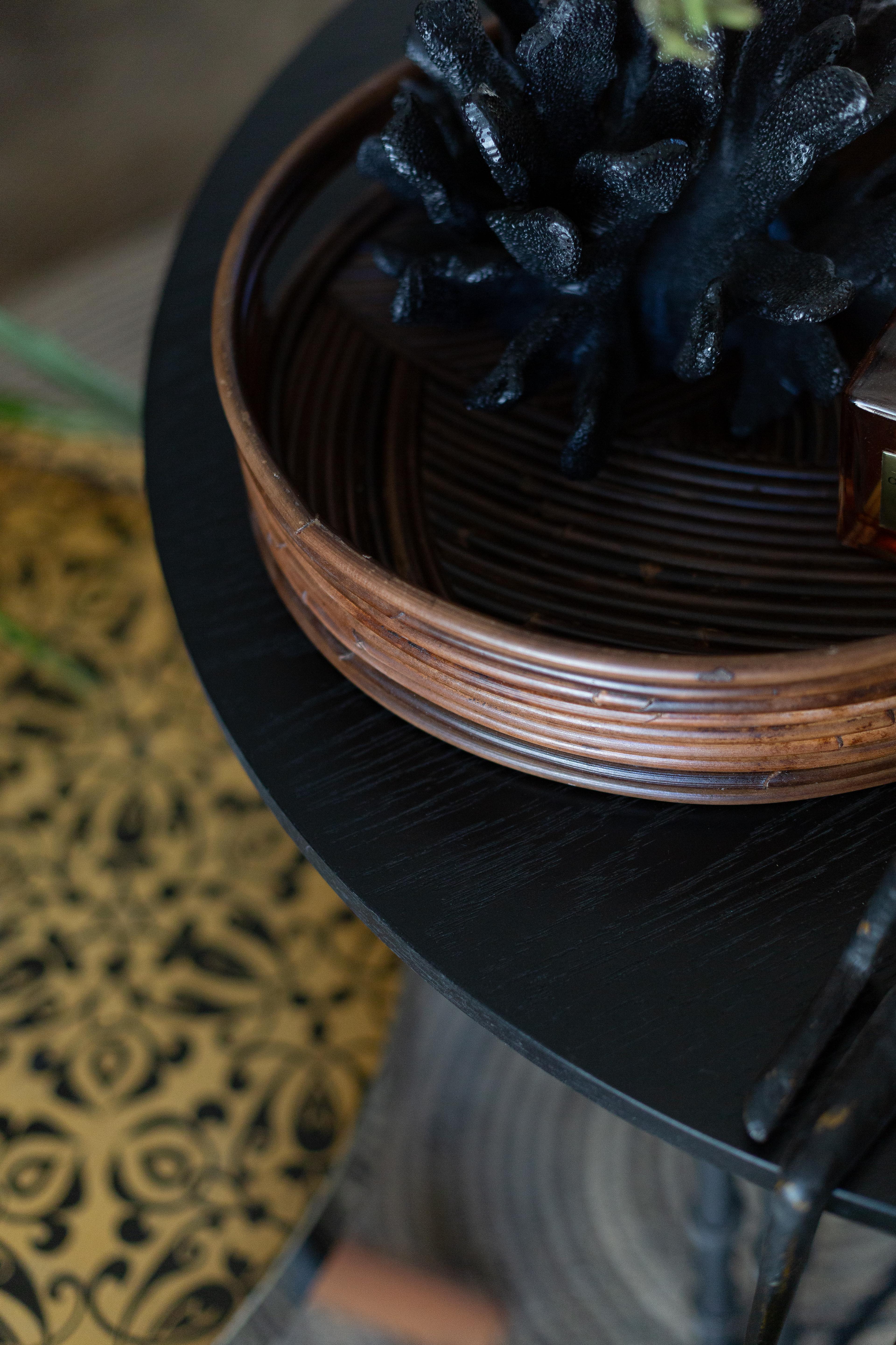 Dark Bamboo Round Tray