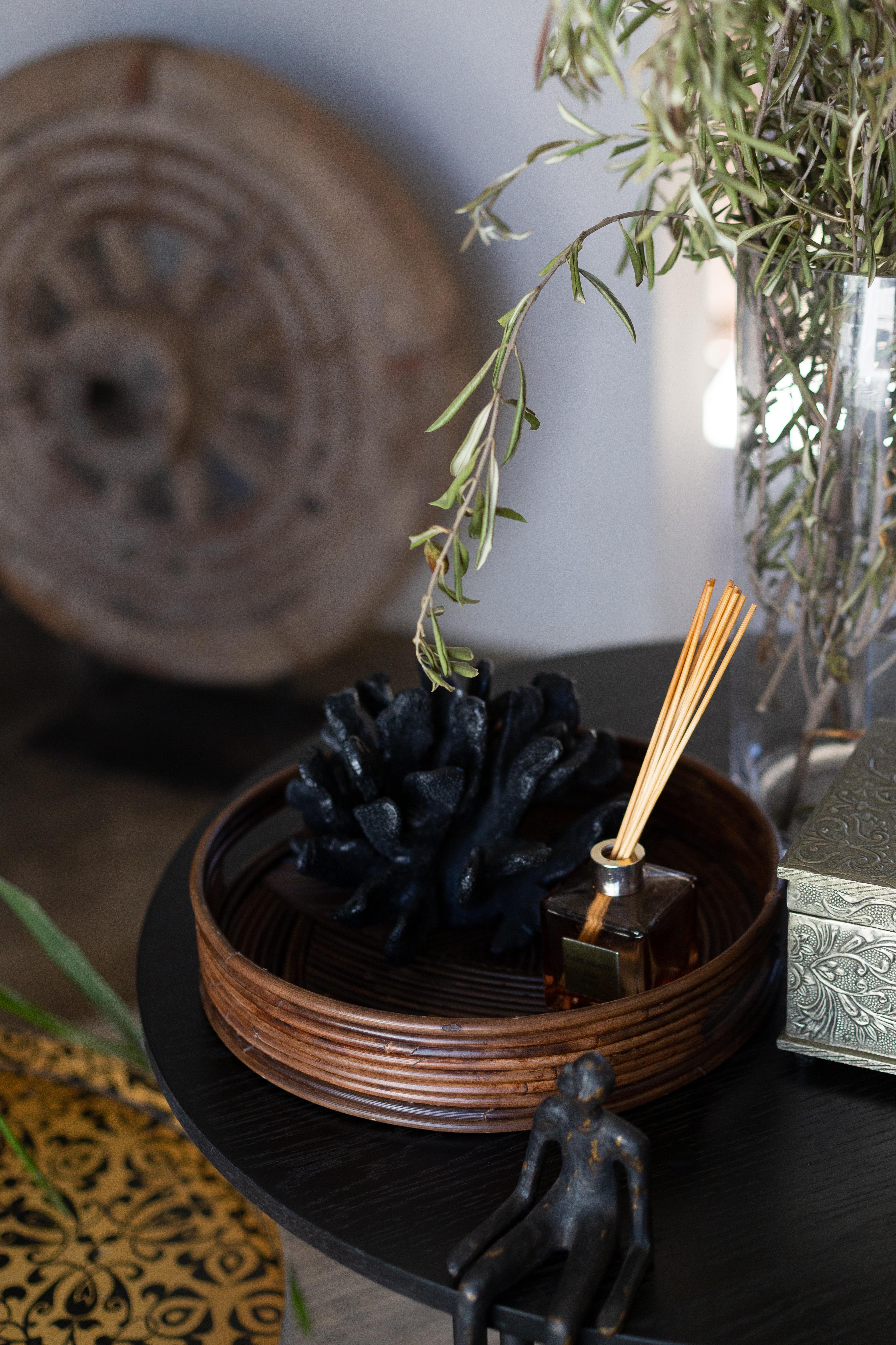 Dark Bamboo Round Tray