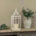 Ashley white metal lantern