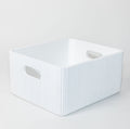 Wooden Ribbed Bins – White