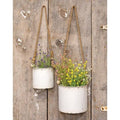 Half-Round Planters with Jute Hangers — Set of 2