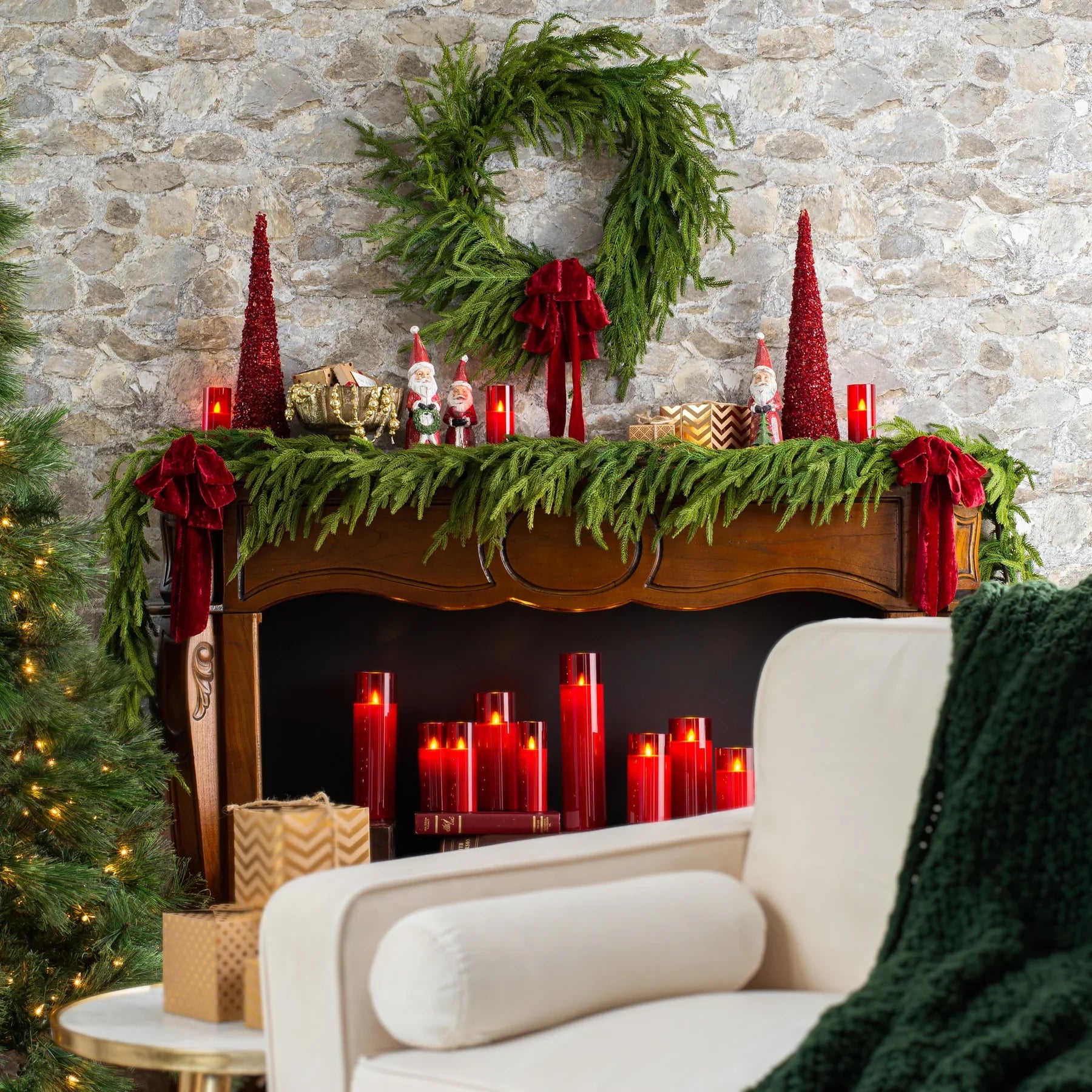Norfolk pine Christmas wreath