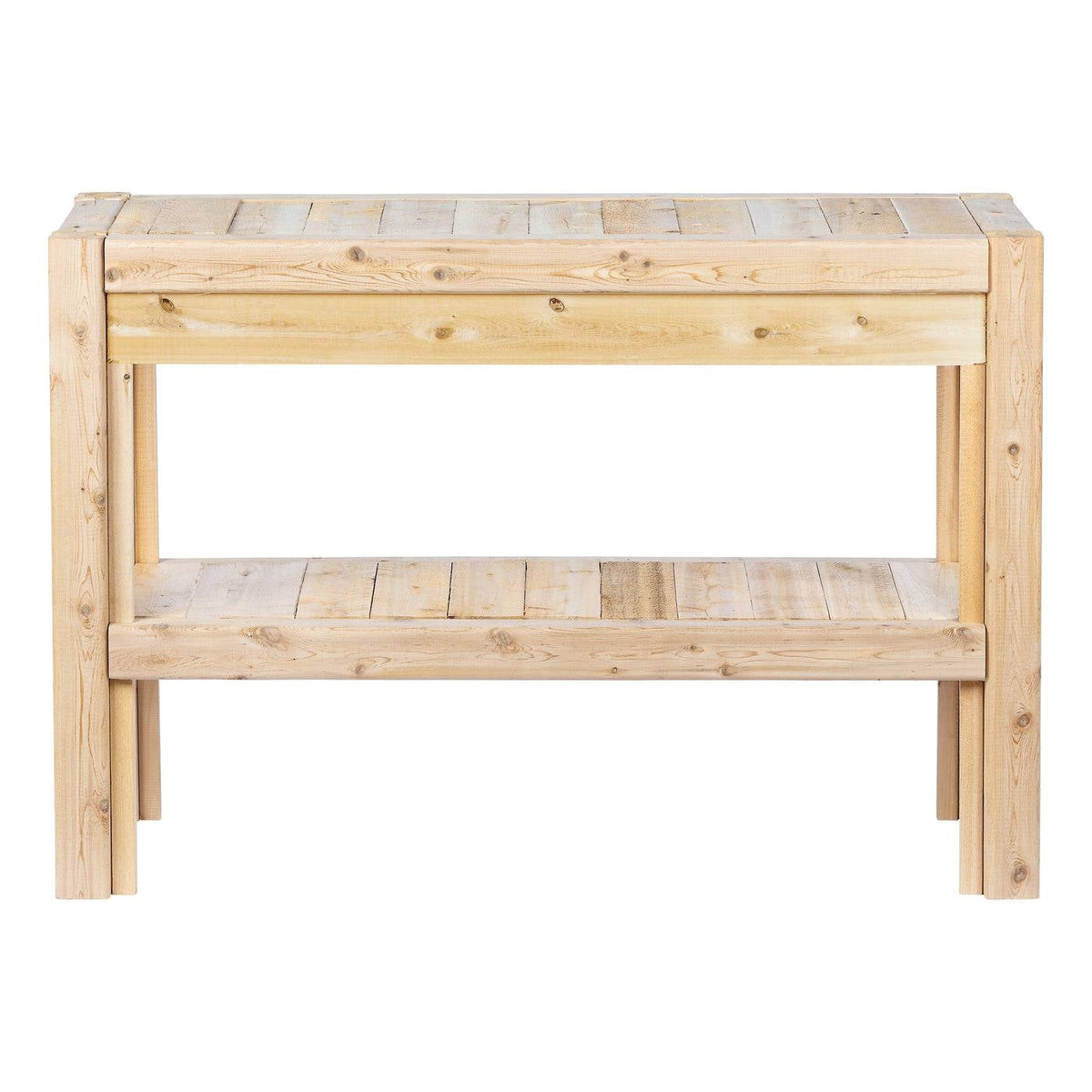 2-Tier Adjustable Cedar Wood Storage Shelves - Made in USA