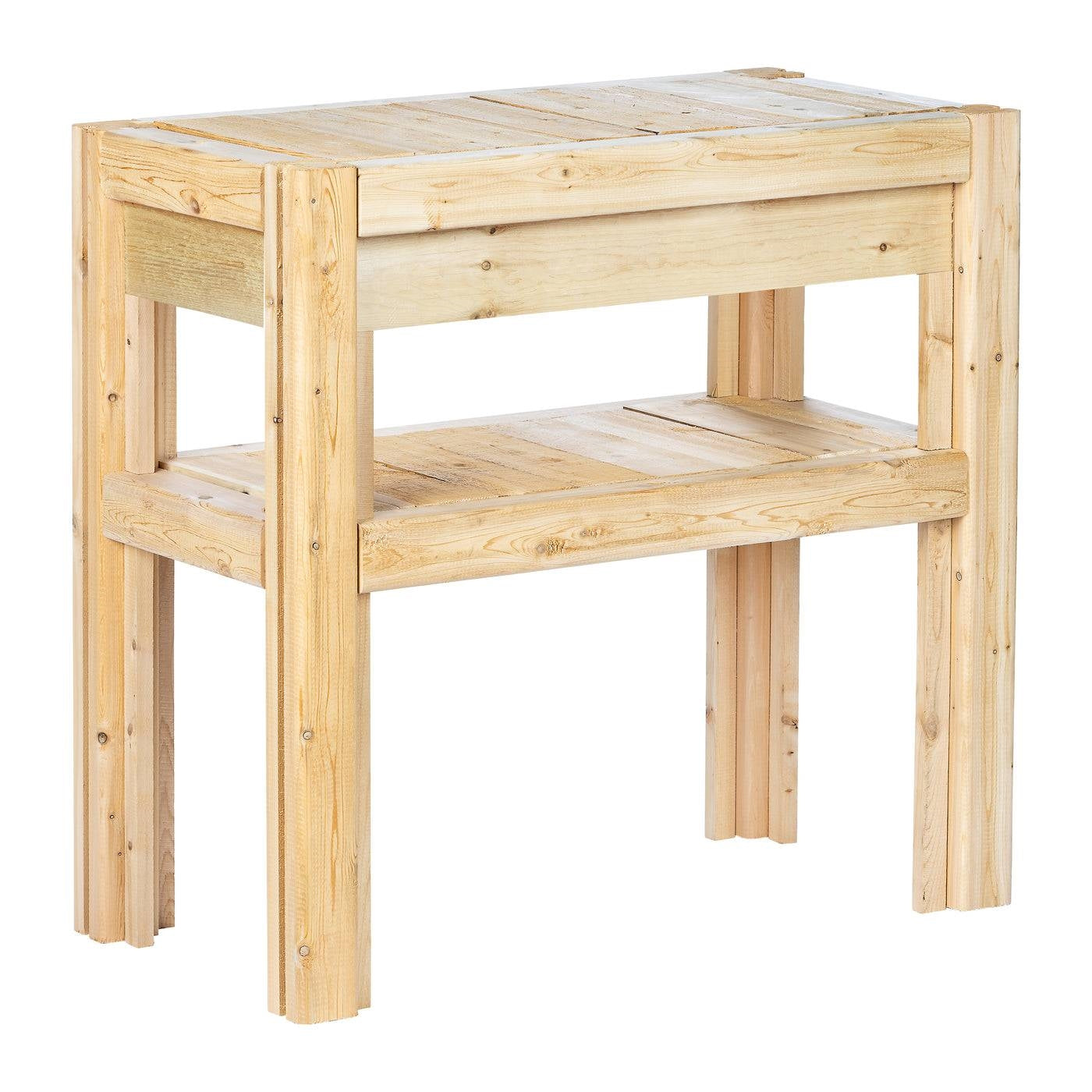 2-Tier Adjustable Cedar Wood Garden Storage Shelves - Made in USA
