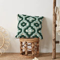 Geometric Embroidery Tufted Pillow