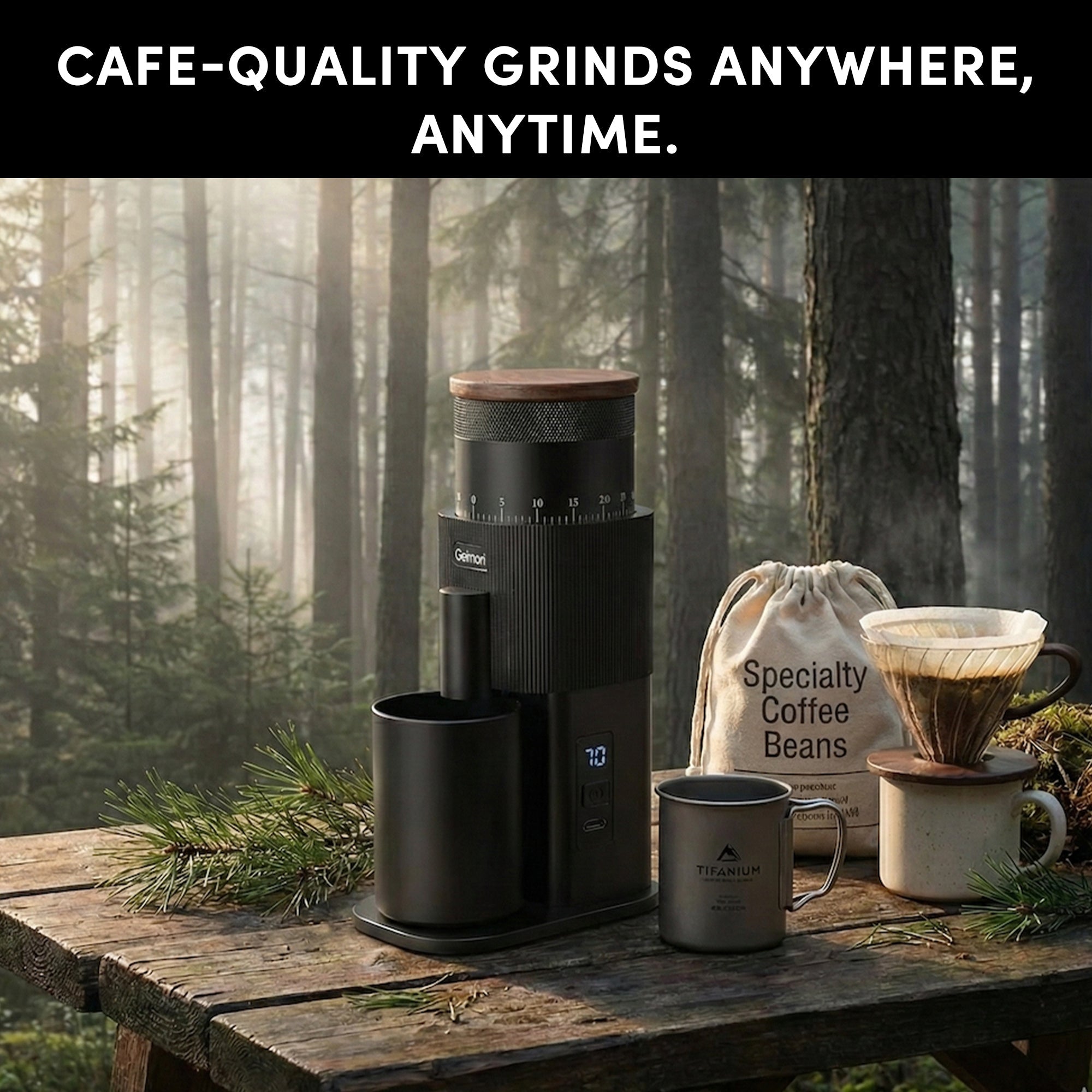 Geimori T38 Battery Coffee Grinder | Cordless Precision Grinder