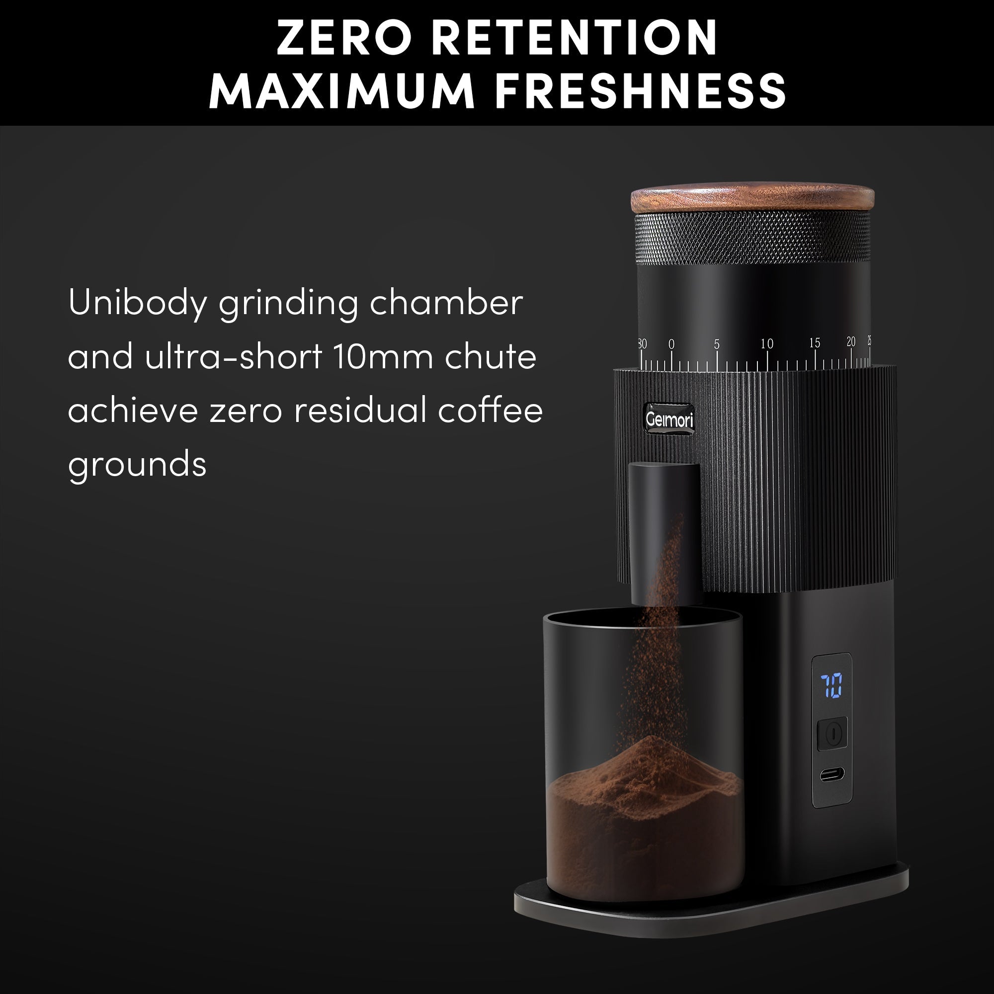 Geimori T38 Battery Coffee Grinder | Cordless Precision Grinder