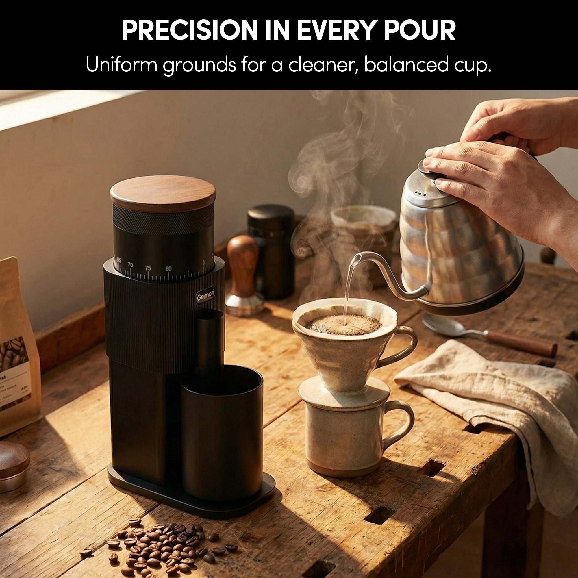 Geimori T38 Battery Coffee Grinder | Cordless Precision Grinder