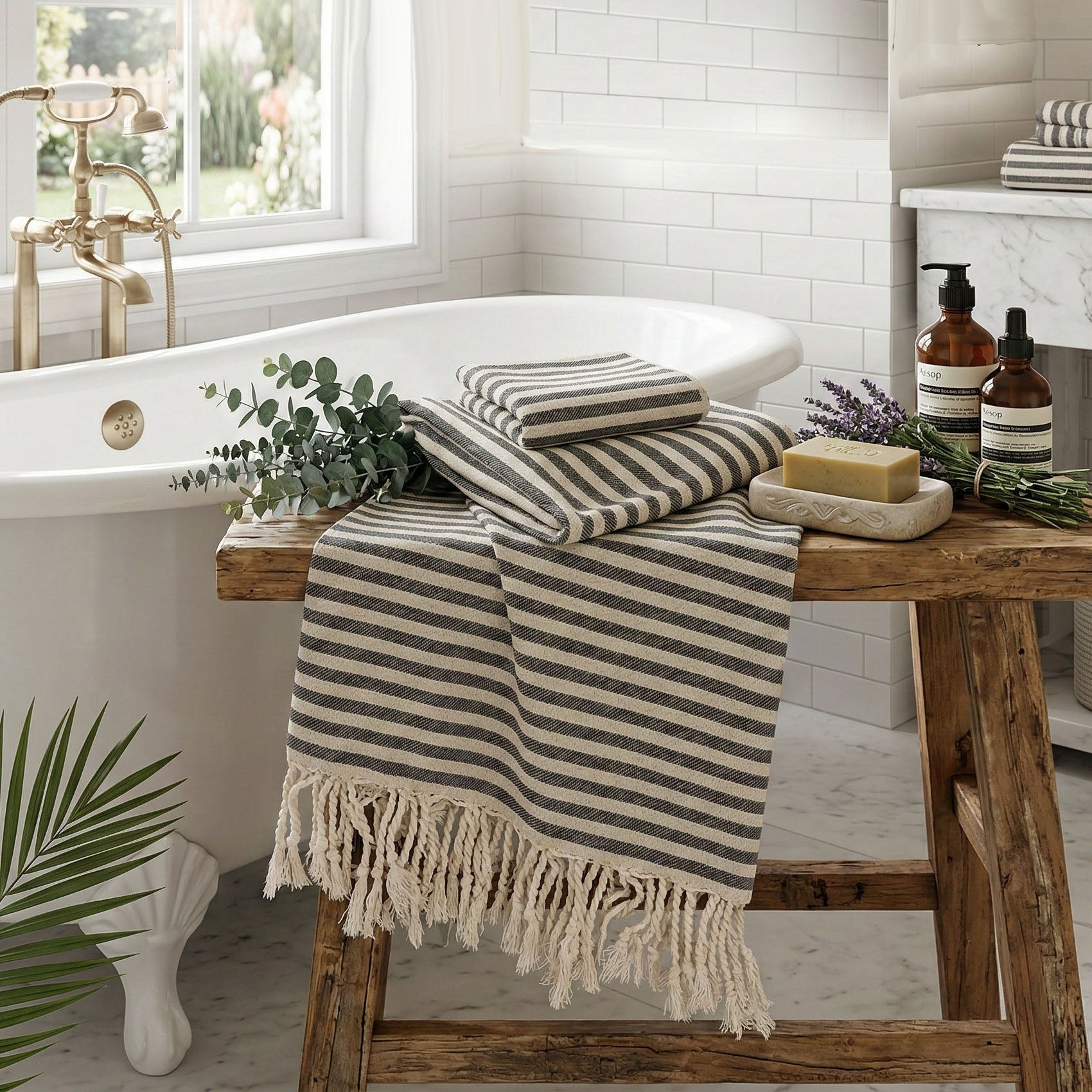 Nautical Turkish Cotton Towel — 180 GSM