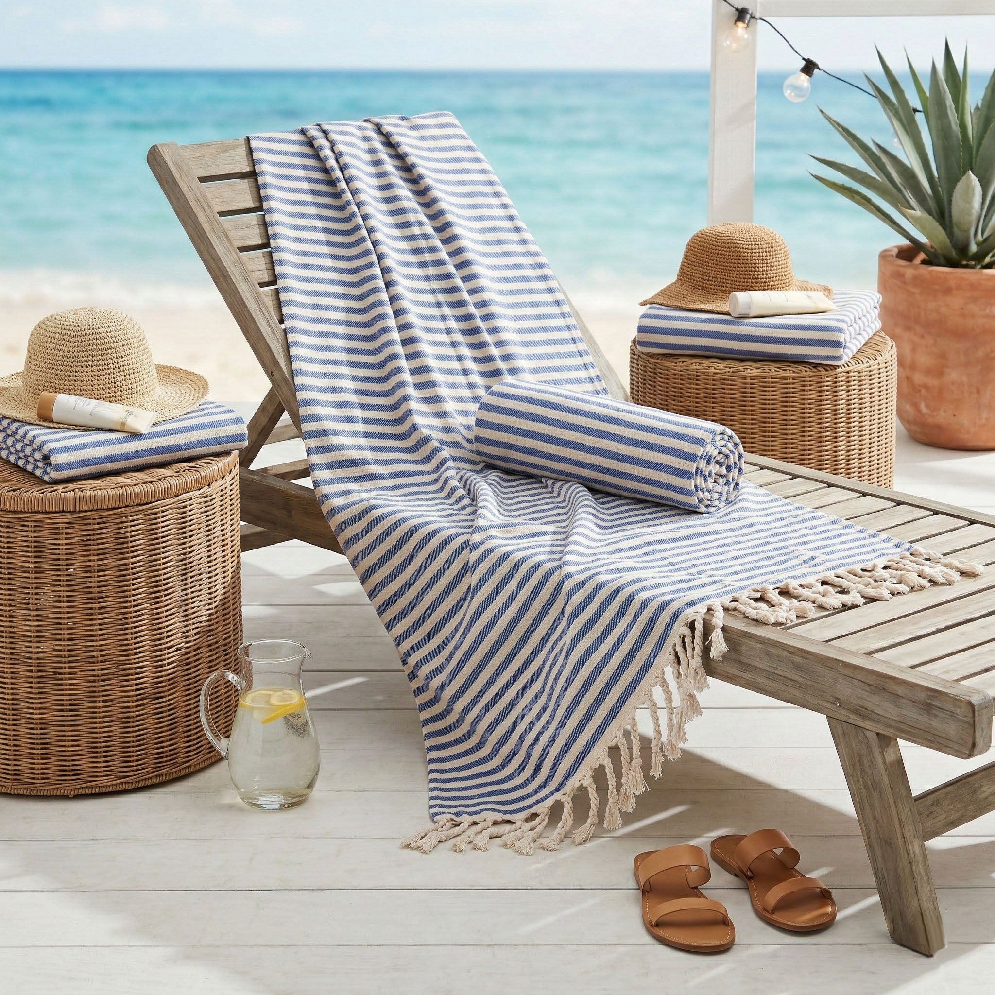 Nautical Turkish Cotton Towel — 180 GSM
