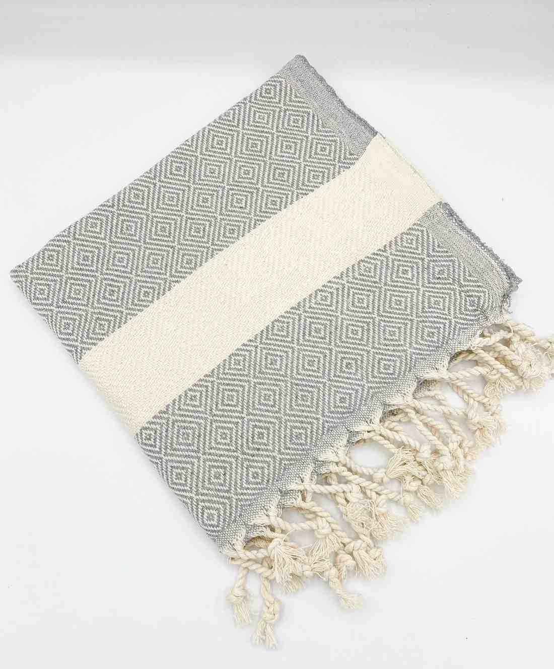 Gray diamond hand towel