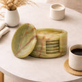 Green Onyx Round Marble Coaster (Set of 6)