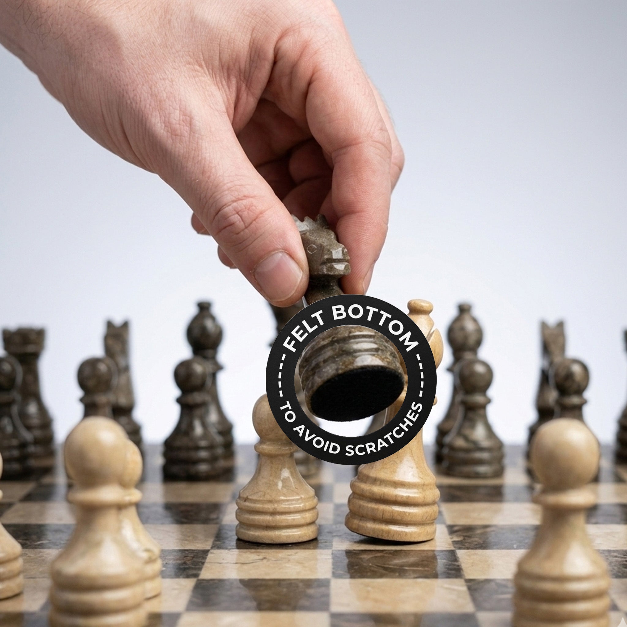 Grey and Verona Marble Chess Set 12 Inches - Premium Quality