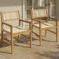 Heritage outdoor armchair with woven rope seat