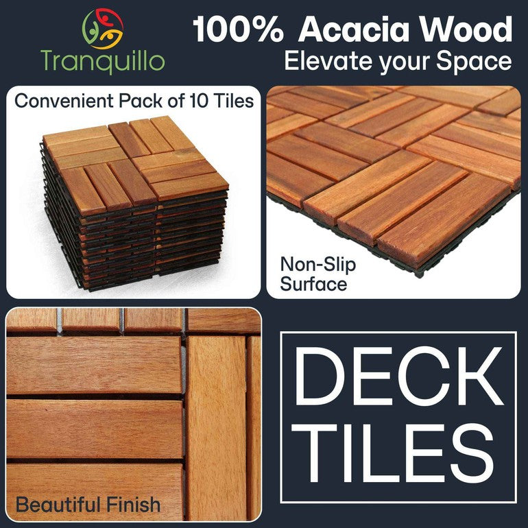 Acacia wood deck tile construction detail