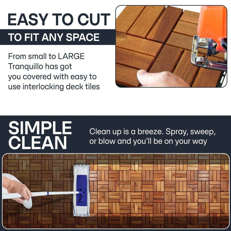 Solid wood deck tile care image
