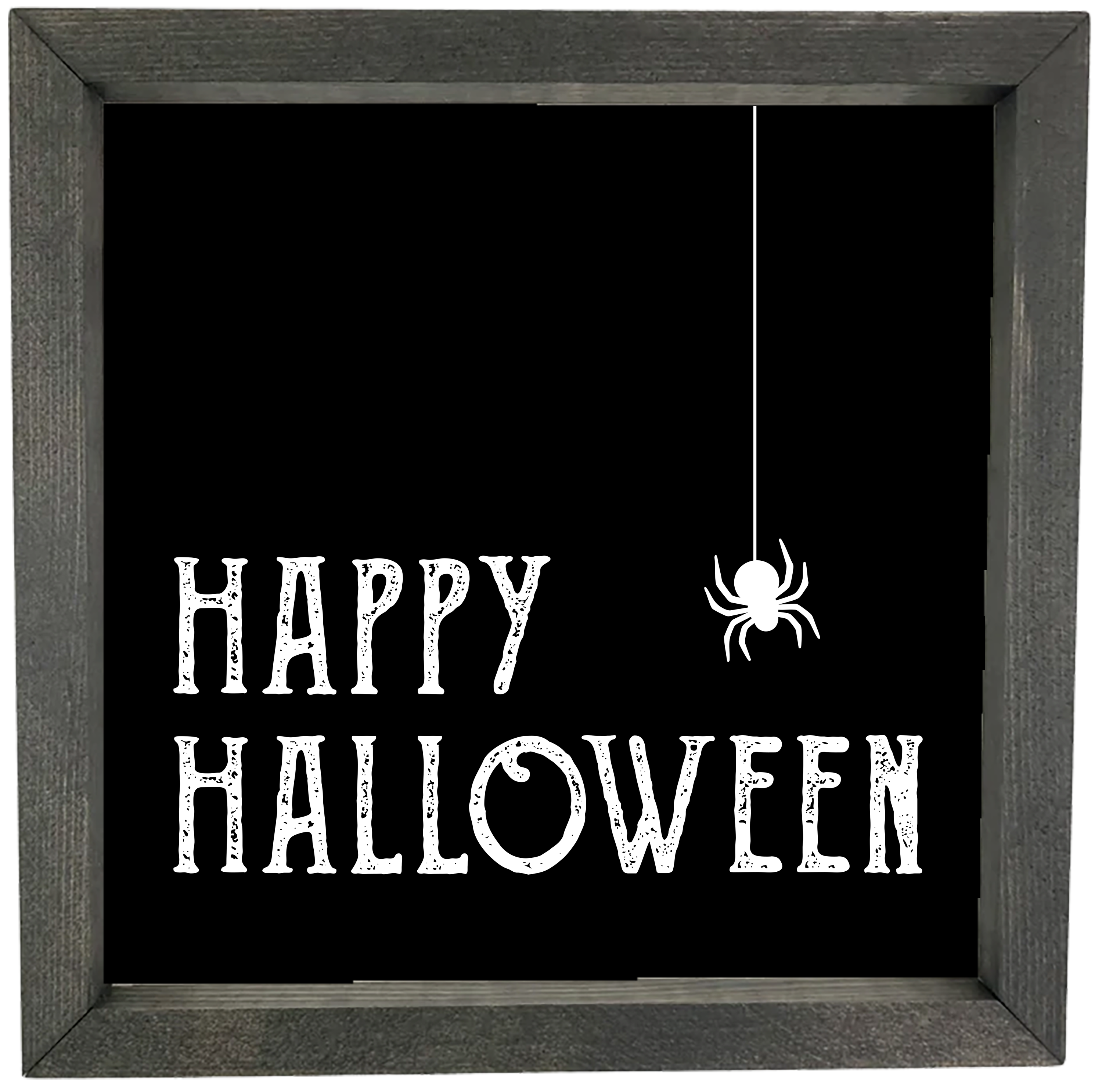 Happy Halloween with Spider Framed Saying