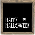 Happy Halloween with Spider Framed Saying