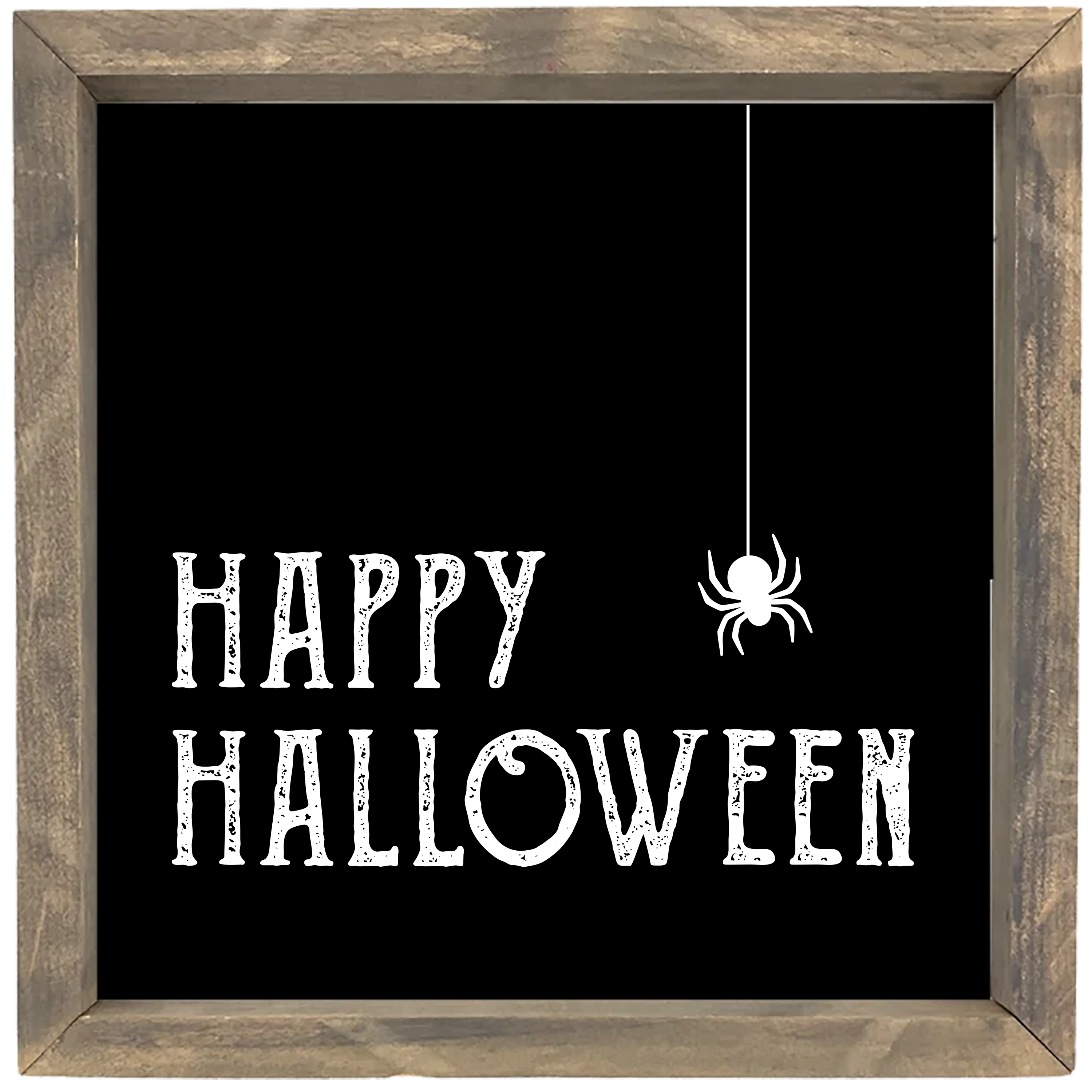 Happy Halloween with Spider Framed Saying